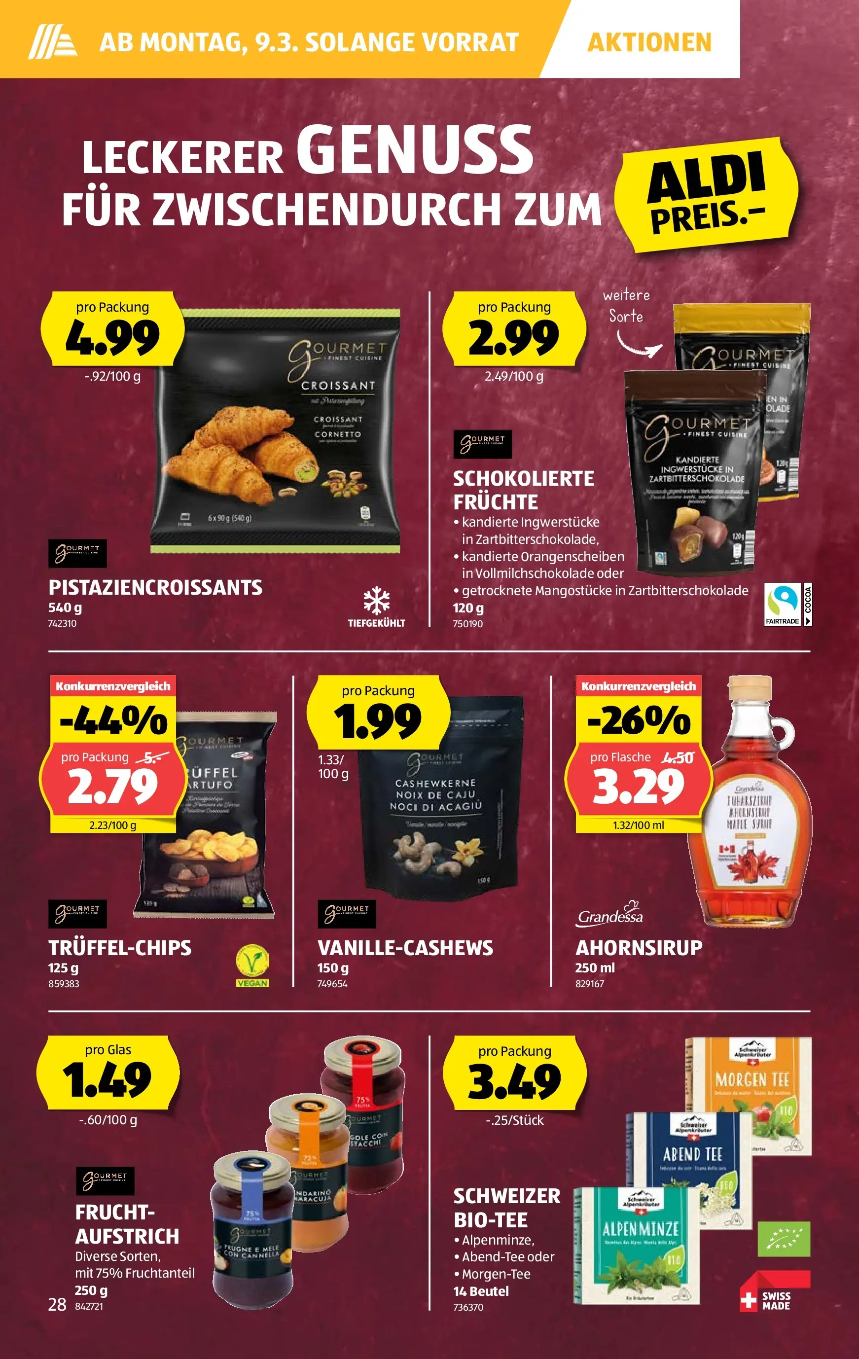 Aldi Aktionen (03.03.2026 - 11.03.2026) - Prospekt | Seite: 28 | Produkte: Tee, Früchte