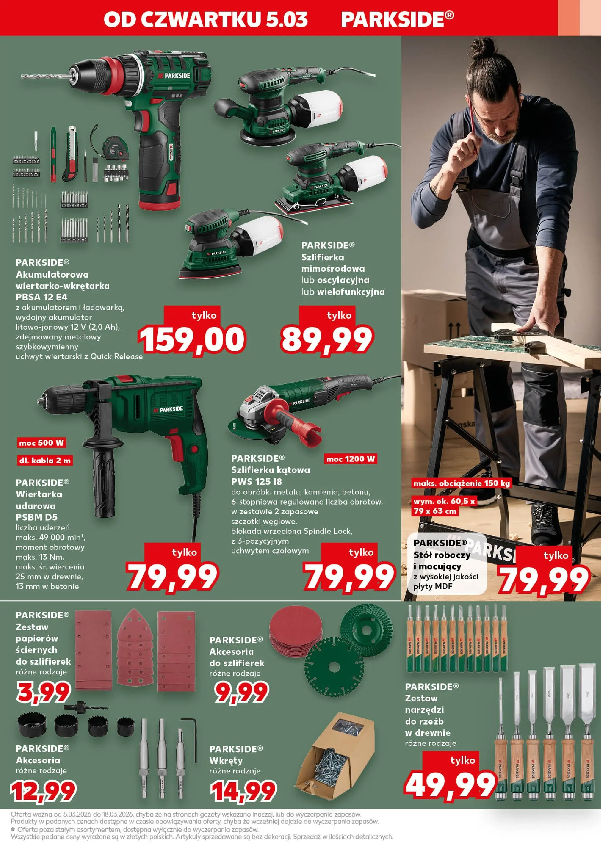 Kaufland gazetka - Złap Okazje od 05.03.2026 - od jutra PDF | Strona: 13 | Produkty: Zestaw narzędzi, Plyty, Stół, Szlifierka