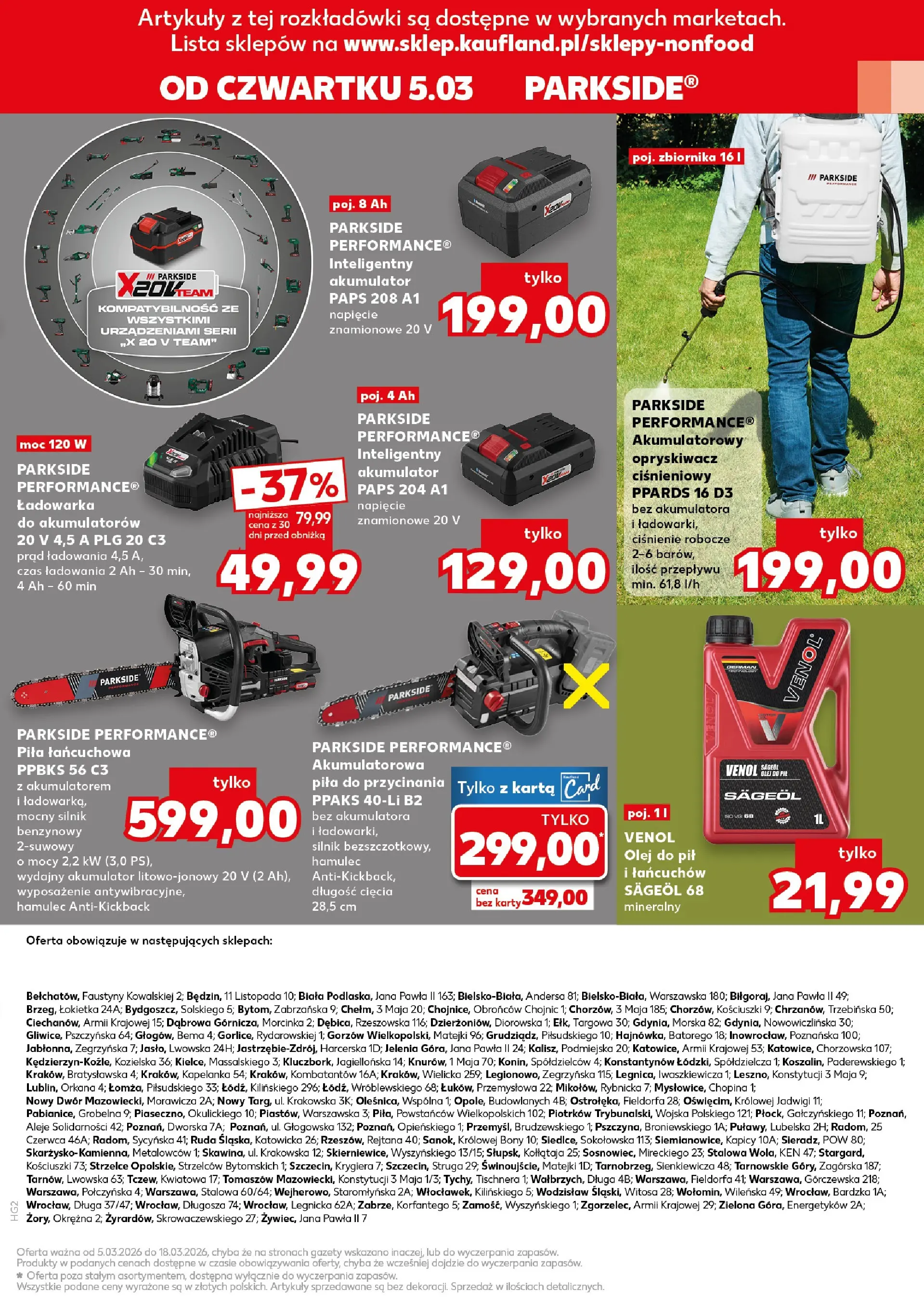 Kaufland gazetka - Złap Okazje od 05.03.2026 - od jutra PDF | Strona: 15 | Produkty: Karta, Opryskiwacz, Ładowarka, Olej
