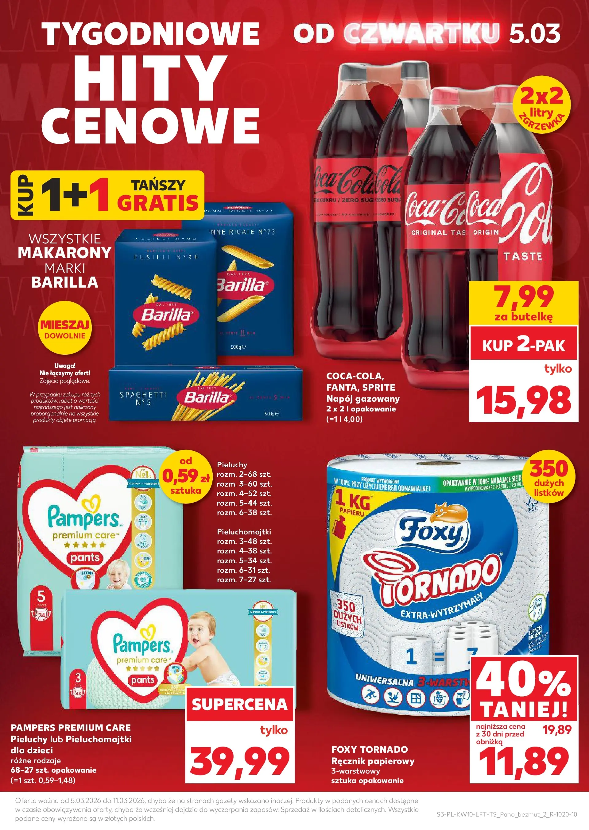 Kaufland gazetka od 05.03.2026 - od jutra PDF | Strona: 3 | Produkty: Sprite, Pampers, Makarony, Ręcznik papierowy