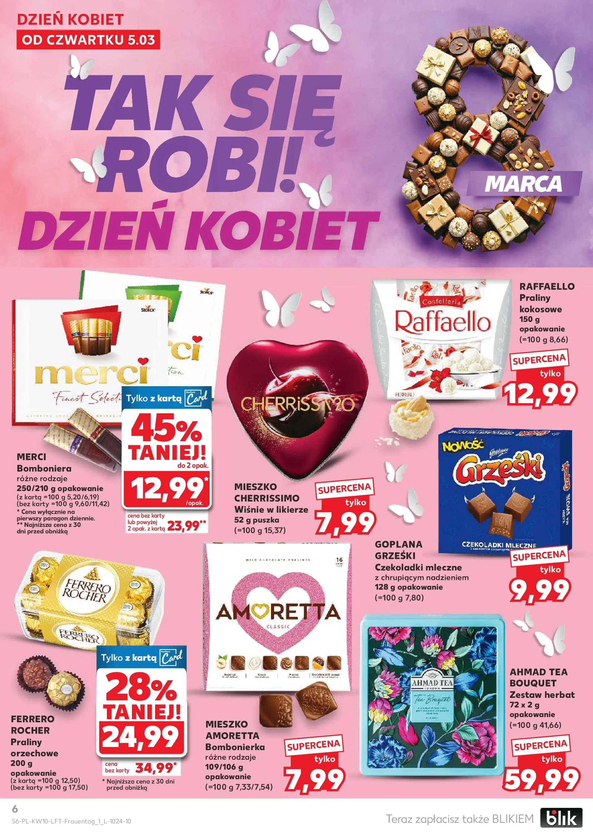 Kaufland gazetka od 05.03.2026 - od jutra PDF | Strona: 6 | Produkty: Praliny, Merci, Wiśnie, Ferrero rocher