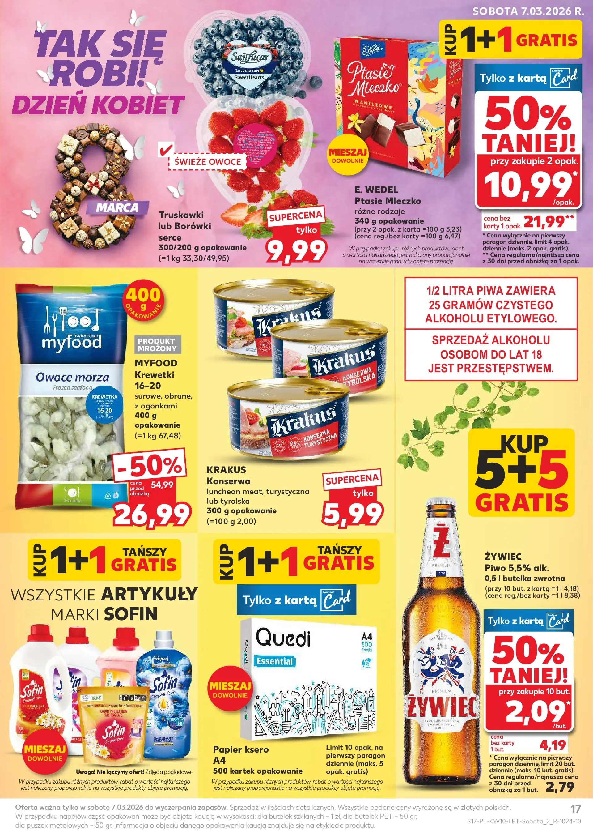 Kaufland gazetka od 05.03.2026 - od jutra PDF | Strona: 17 | Produkty: Ptasie mleczko, Piwo, Owoce, Owoce morza