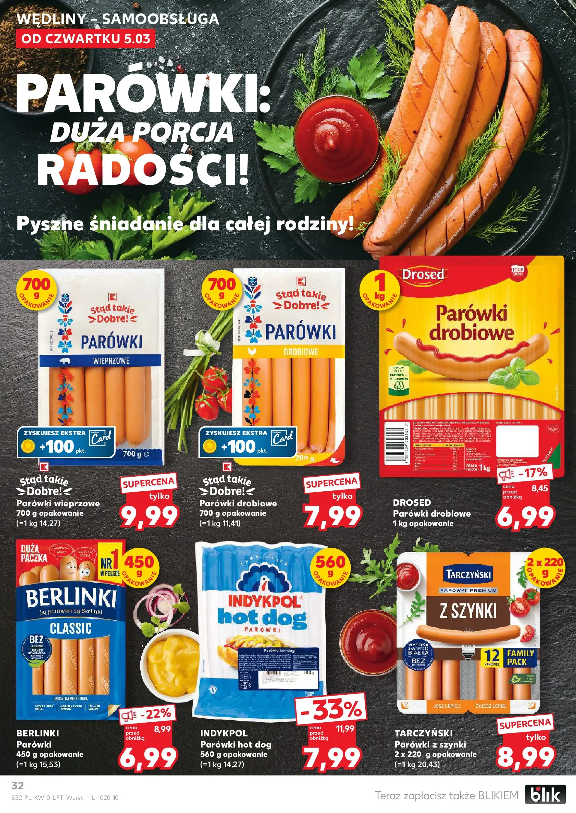 Kaufland gazetka od 05.03.2026 - od jutra PDF | Strona: 32 | Produkty: Parówki z szynki, Parówki wieprzowe, Parówki, Wędliny