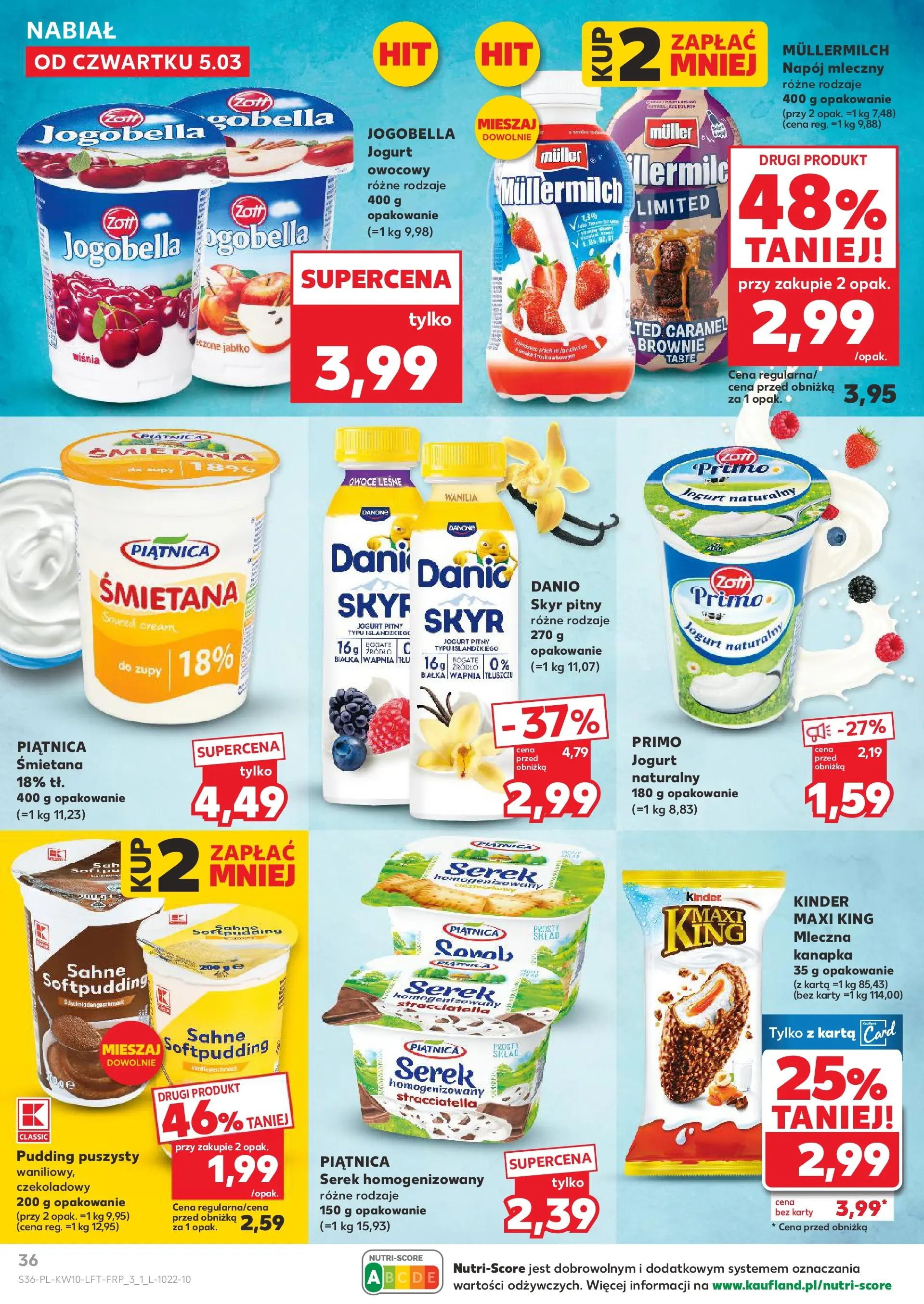 Kaufland gazetka od 05.03.2026 - od jutra PDF | Strona: 36 | Produkty: Karta, Jogurt naturalny, Jogurt, Skyr