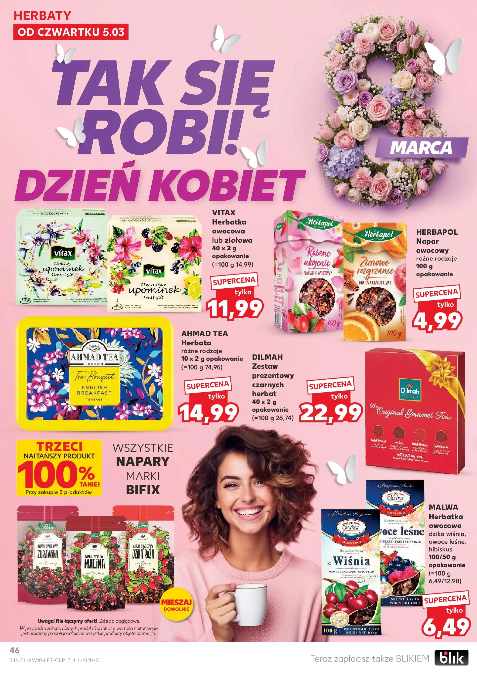 Kaufland gazetka od 05.03.2026 - od jutra PDF | Strona: 46 | Produkty: Herbata Ahmad tea, Żurawina, Herbata, Owoce