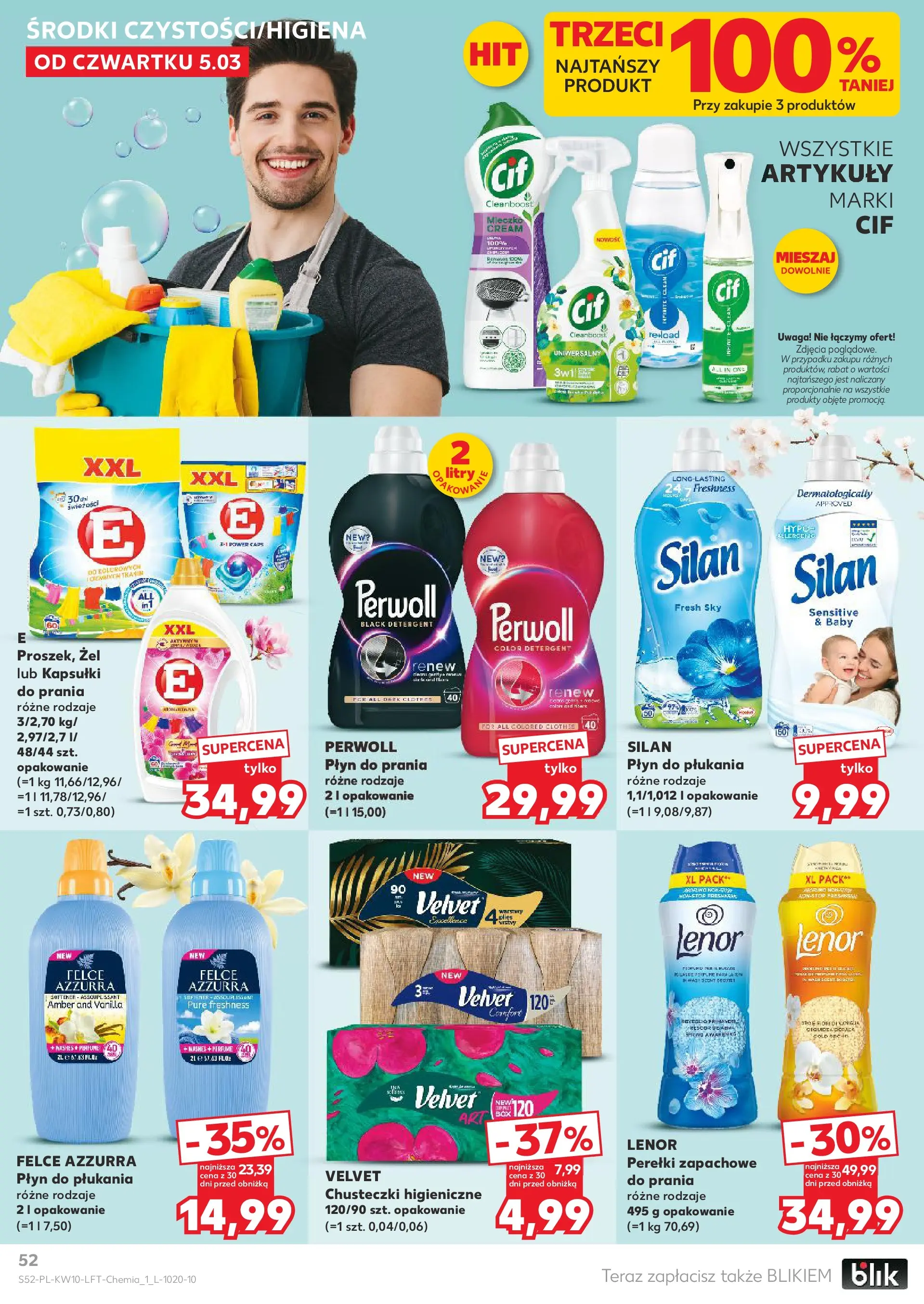 Kaufland gazetka od 05.03.2026 - od jutra PDF | Strona: 52 | Produkty: Chusteczki higieniczne, Detergent