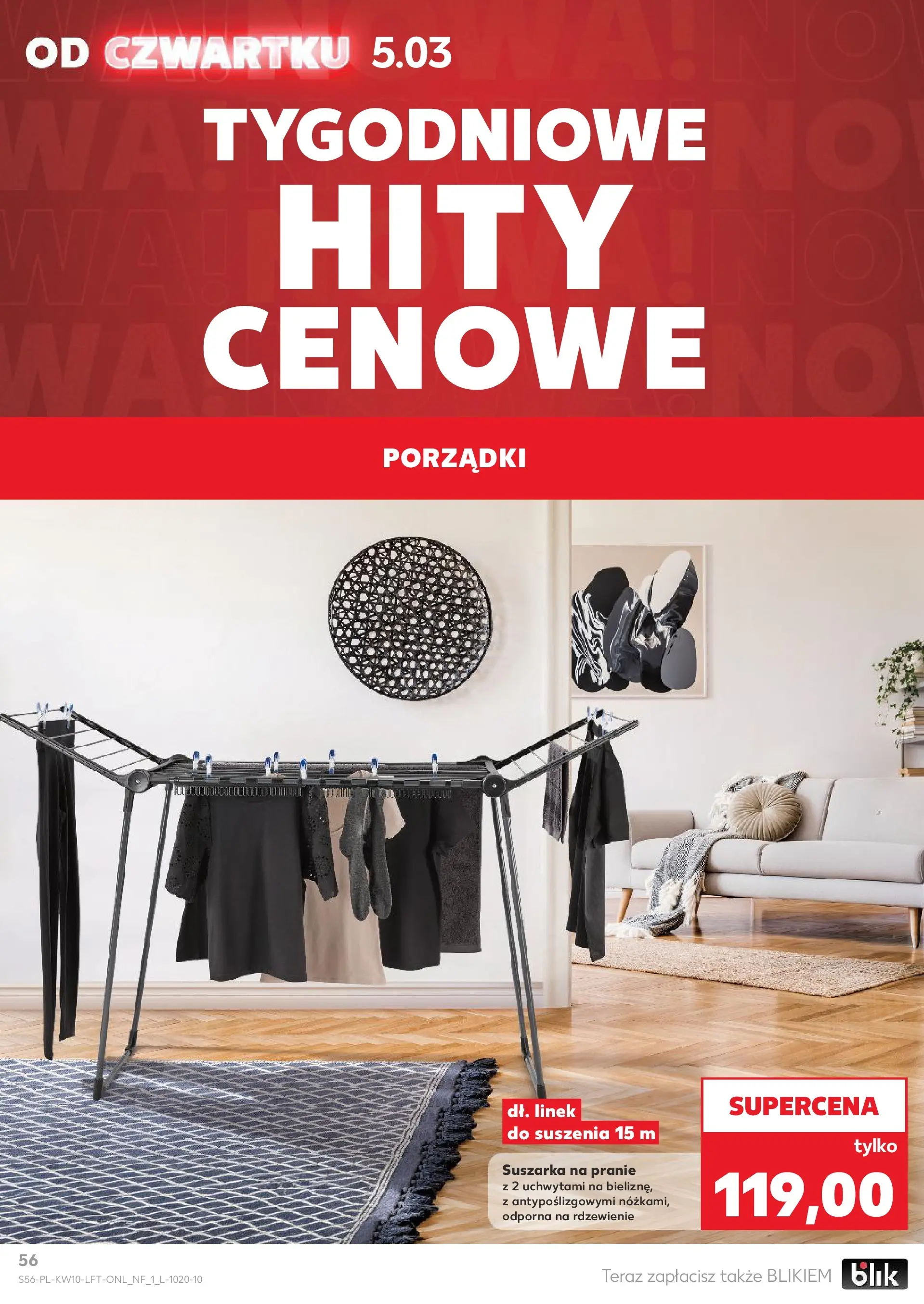 Kaufland gazetka od 05.03.2026 - od jutra PDF | Strona: 56 | Produkty: Suszarka na pranie, Suszarka