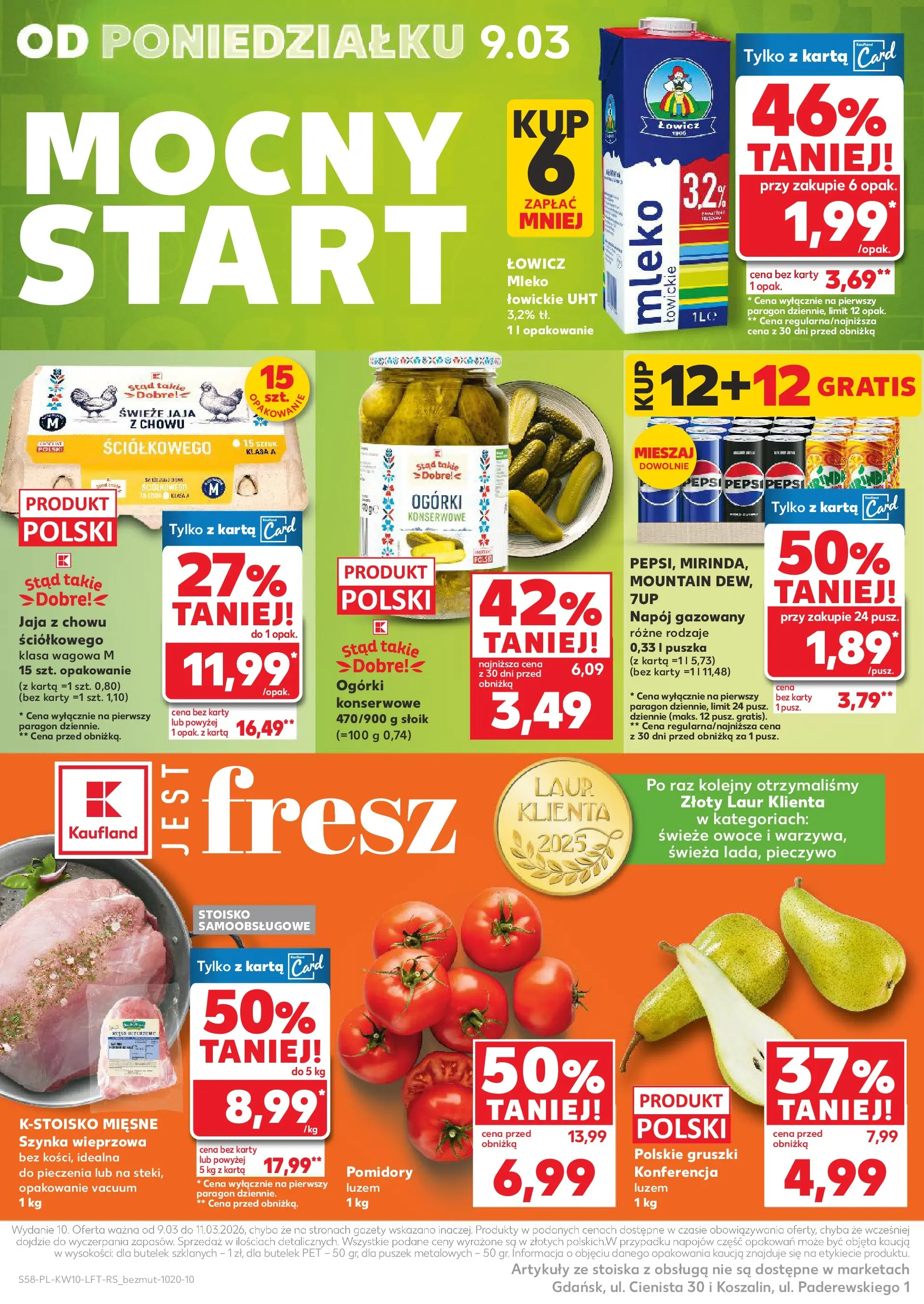Kaufland gazetka od 05.03.2026 - od jutra PDF | Strona: 58 | Produkty: Pieczywo, Karta, Pomidory, Mleko łowickie
