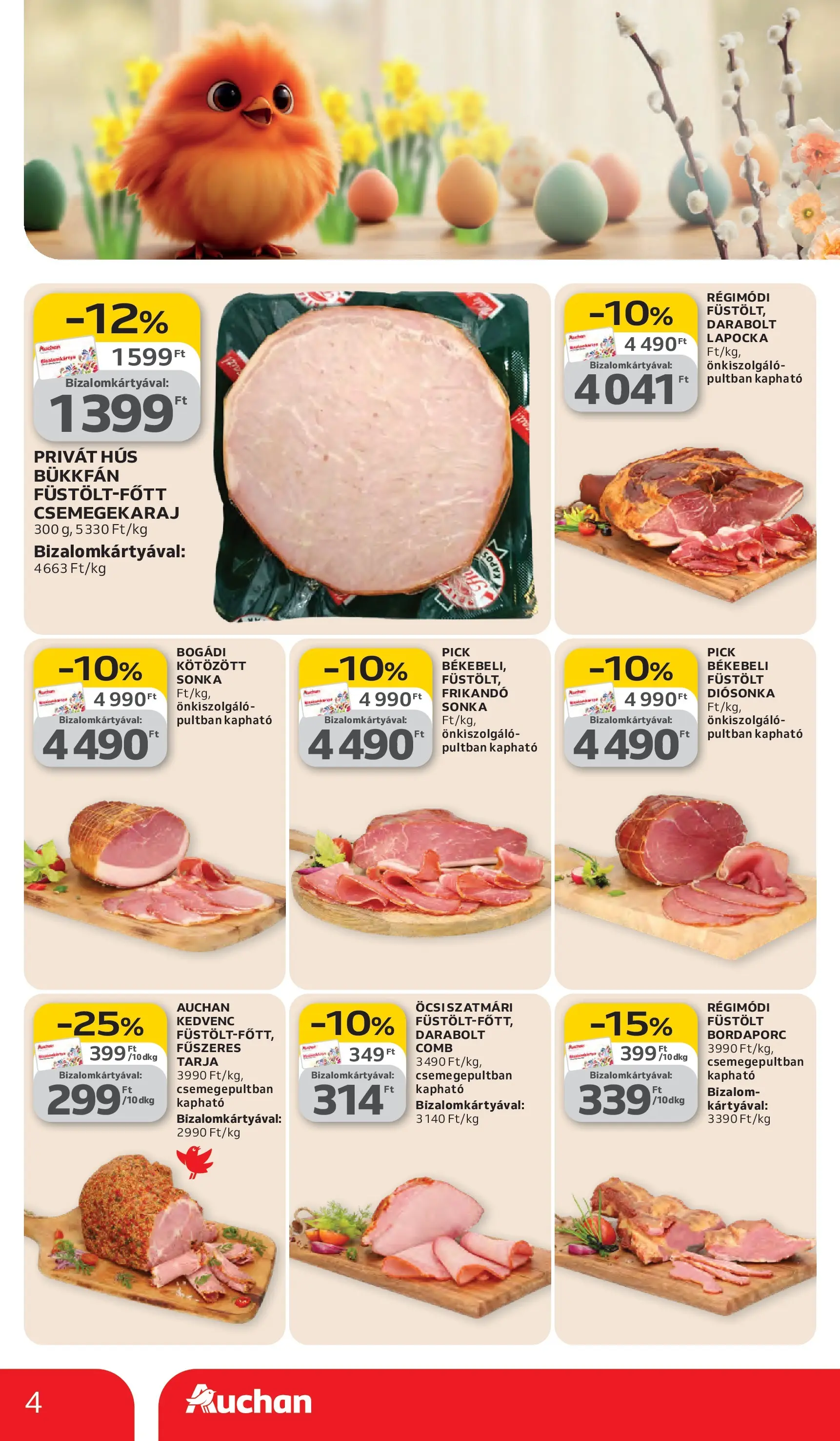 Auchan akciós újság Debrecen - 2026.03.05. -tól/töl > akció, lapozható szórólap 🛍️ | Oldal: 4 | Termékek: Pick, Tarja, Sonka, Frikandó
