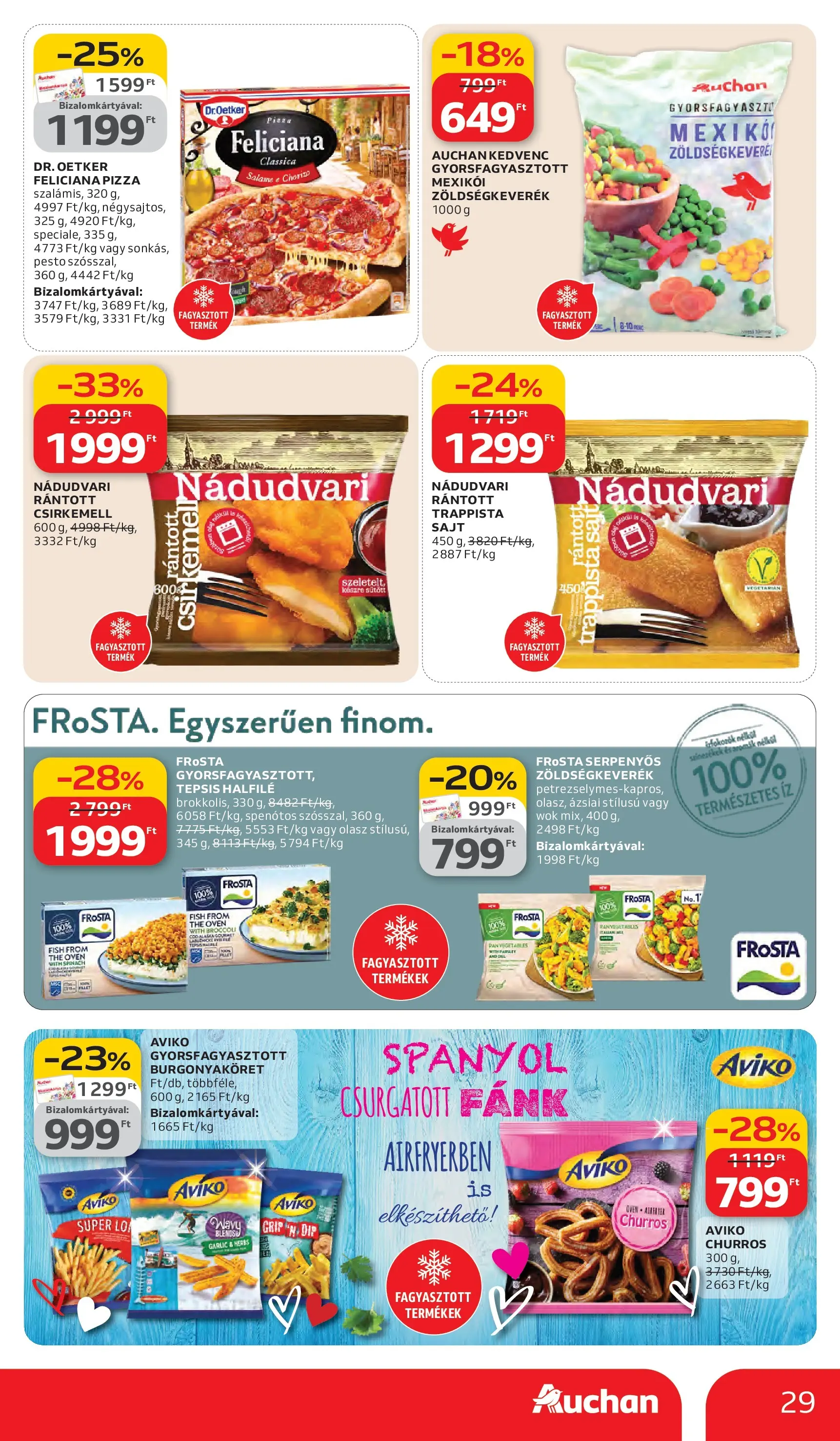 Auchan akciós újság Debrecen - 2026.03.05. -tól/töl > akció, lapozható szórólap 🛍️ | Oldal: 29 | Termékek: Pesto, Fánk, Sajt, Csirkemell