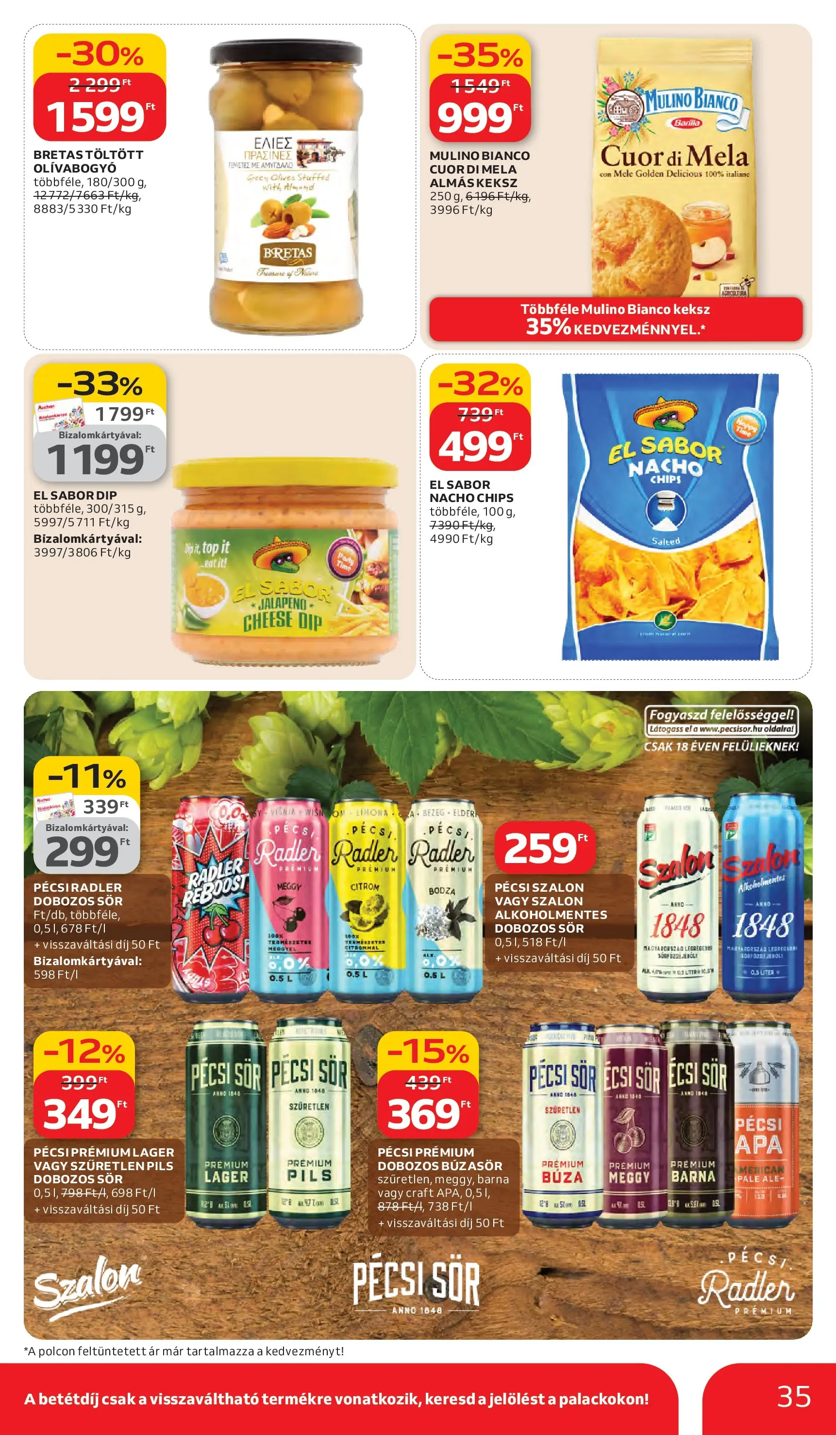 Auchan akciós újság Debrecen - 2026.03.05. -tól/töl > akció, lapozható szórólap 🛍️ | Oldal: 35 | Termékek: Meggy, Dobozos sör, Olívabogyó, Citrom