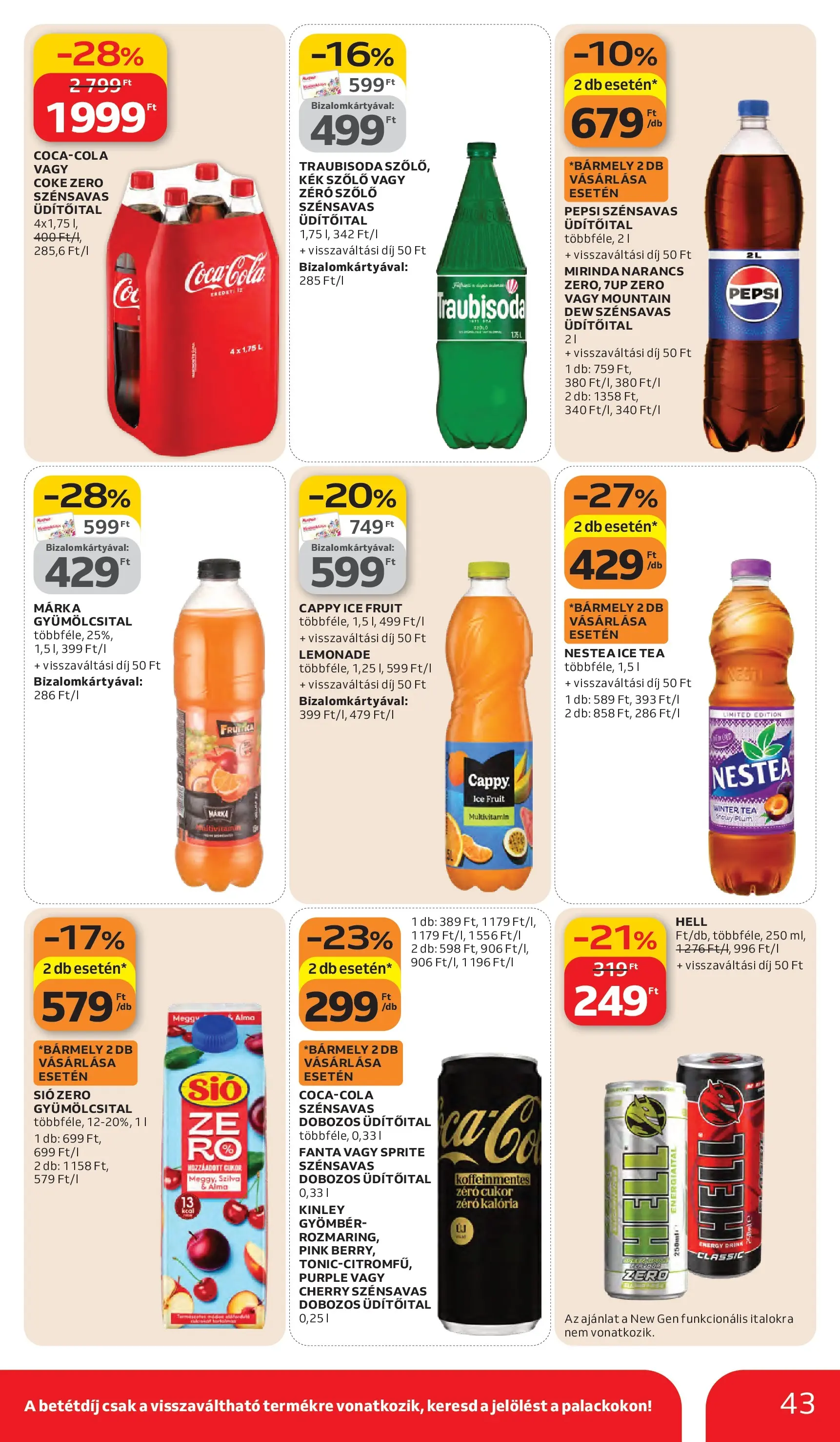 Auchan akciós újság Debrecen - 2026.03.05. -tól/töl > akció, lapozható szórólap 🛍️ | Oldal: 43 | Termékek: Energiaital, Gyömbér, Multivitamin, Cukor