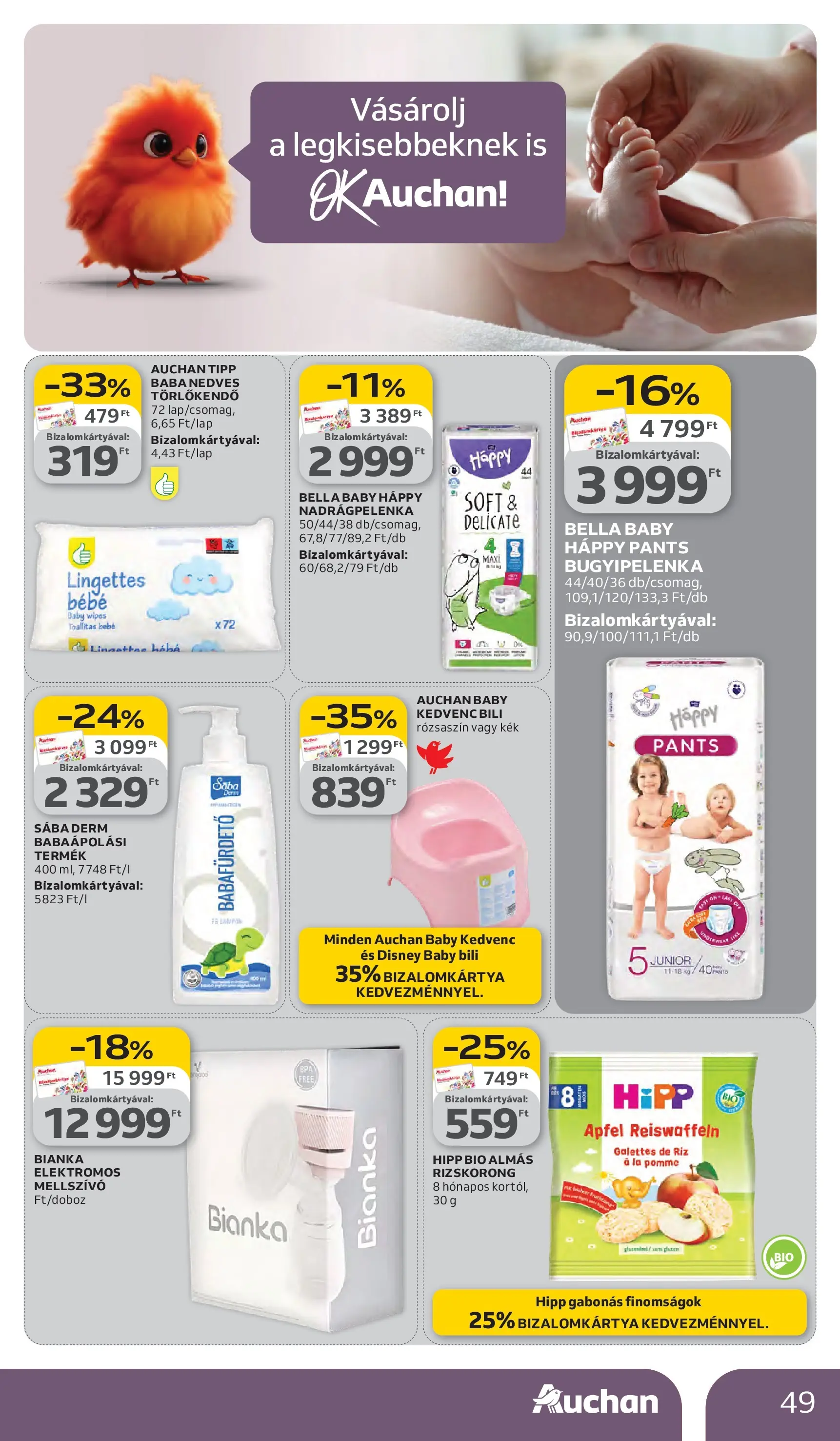 Auchan akciós újság Debrecen - 2026.03.05. -tól/töl > akció, lapozható szórólap 🛍️ | Oldal: 49 | Termékek: Törlőkendő