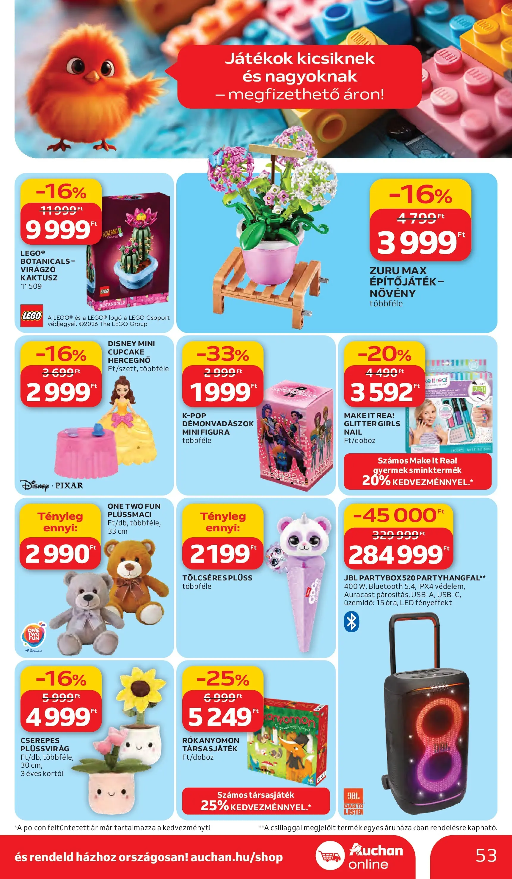 Auchan akciós újság Debrecen - 2026.03.05. -tól/töl > akció, lapozható szórólap 🛍️ | Oldal: 53 | Termékek: Játékok, Plüss, Társasjáték