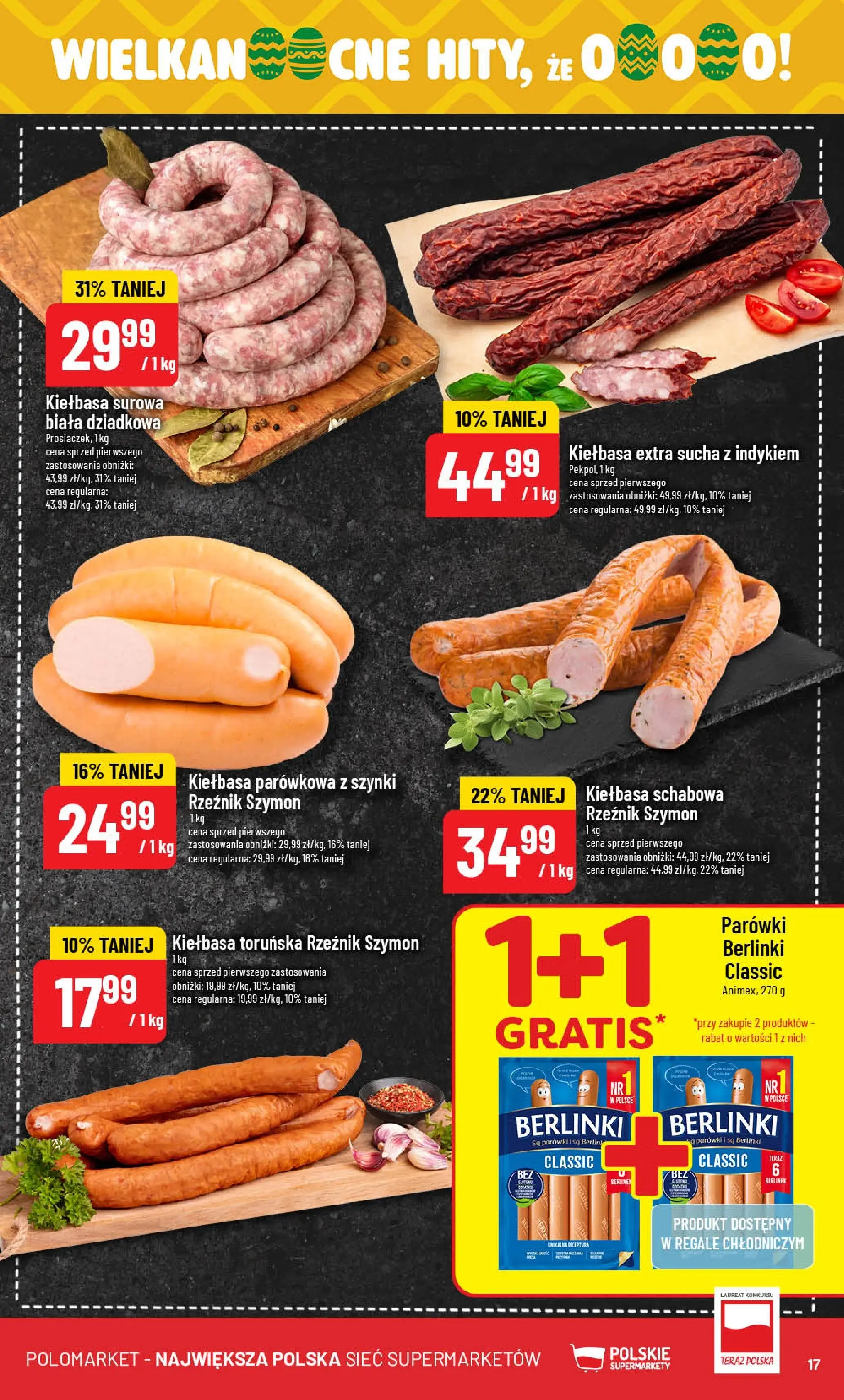 Nowa POLOmarket gazetka od jutra 04.03.2026 (PDF) | Strona: 17 | Produkty: Kiełbasa, Parówki