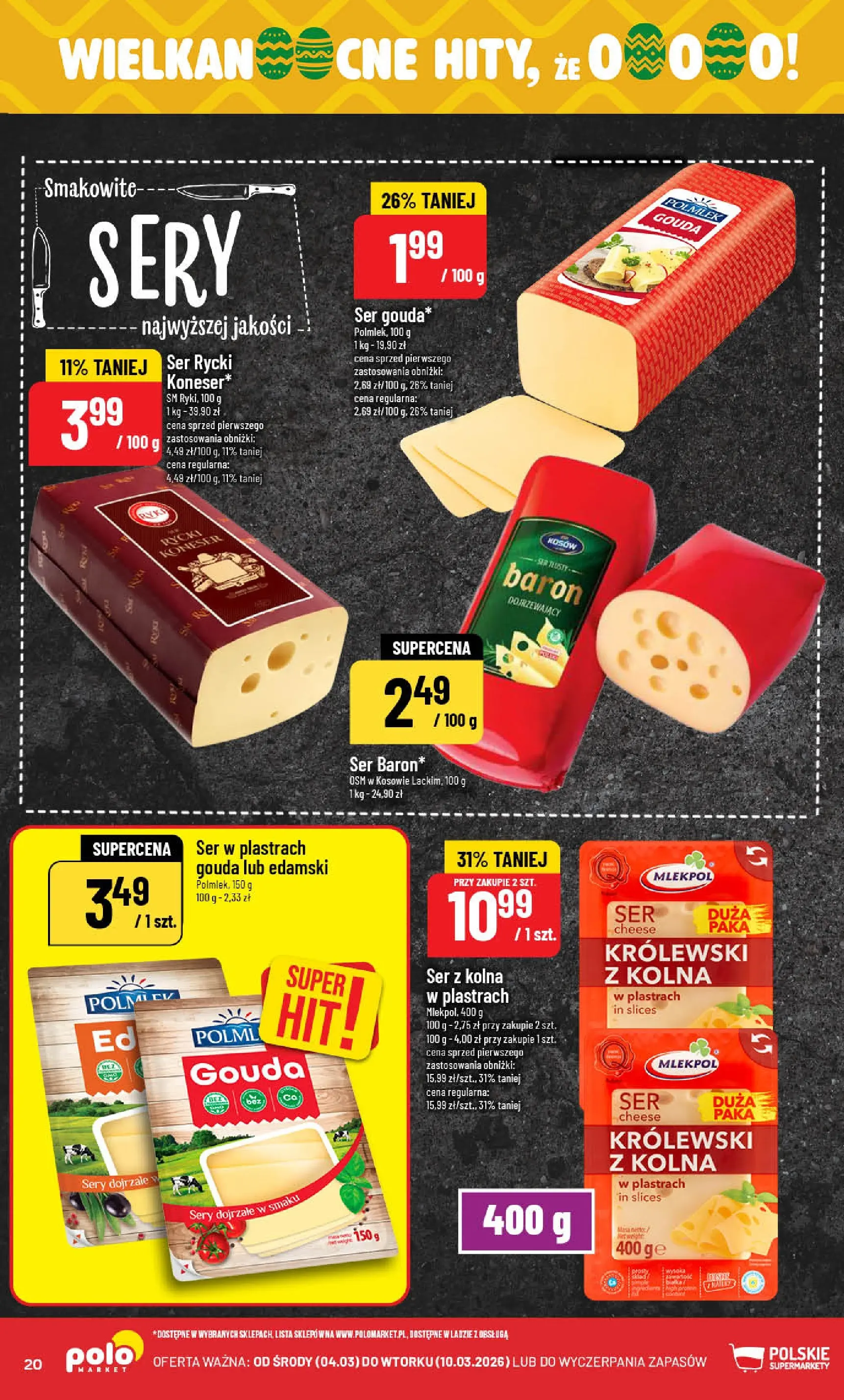 Nowa POLOmarket gazetka od jutra 04.03.2026 (PDF) | Strona: 20 | Produkty: Sery, Ser