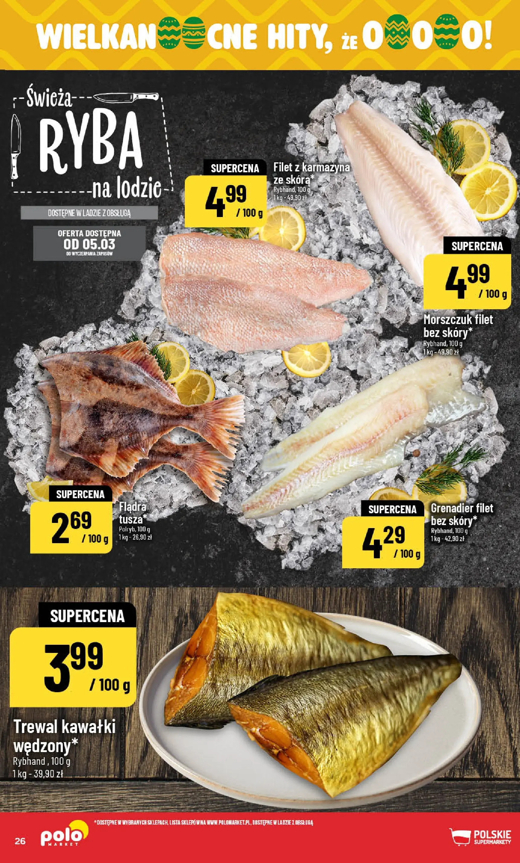 Nowa POLOmarket gazetka od jutra 04.03.2026 (PDF) | Strona: 26 | Produkty: Trewal, Morszczuk, Ryba