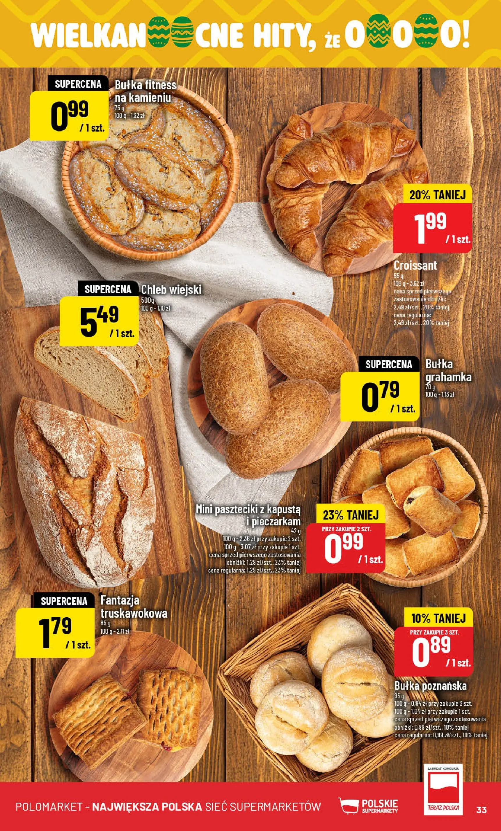 Nowa POLOmarket gazetka od jutra 04.03.2026 (PDF) | Strona: 33 | Produkty: Kapusta, Bułka, Chleb, Bułka poznańska