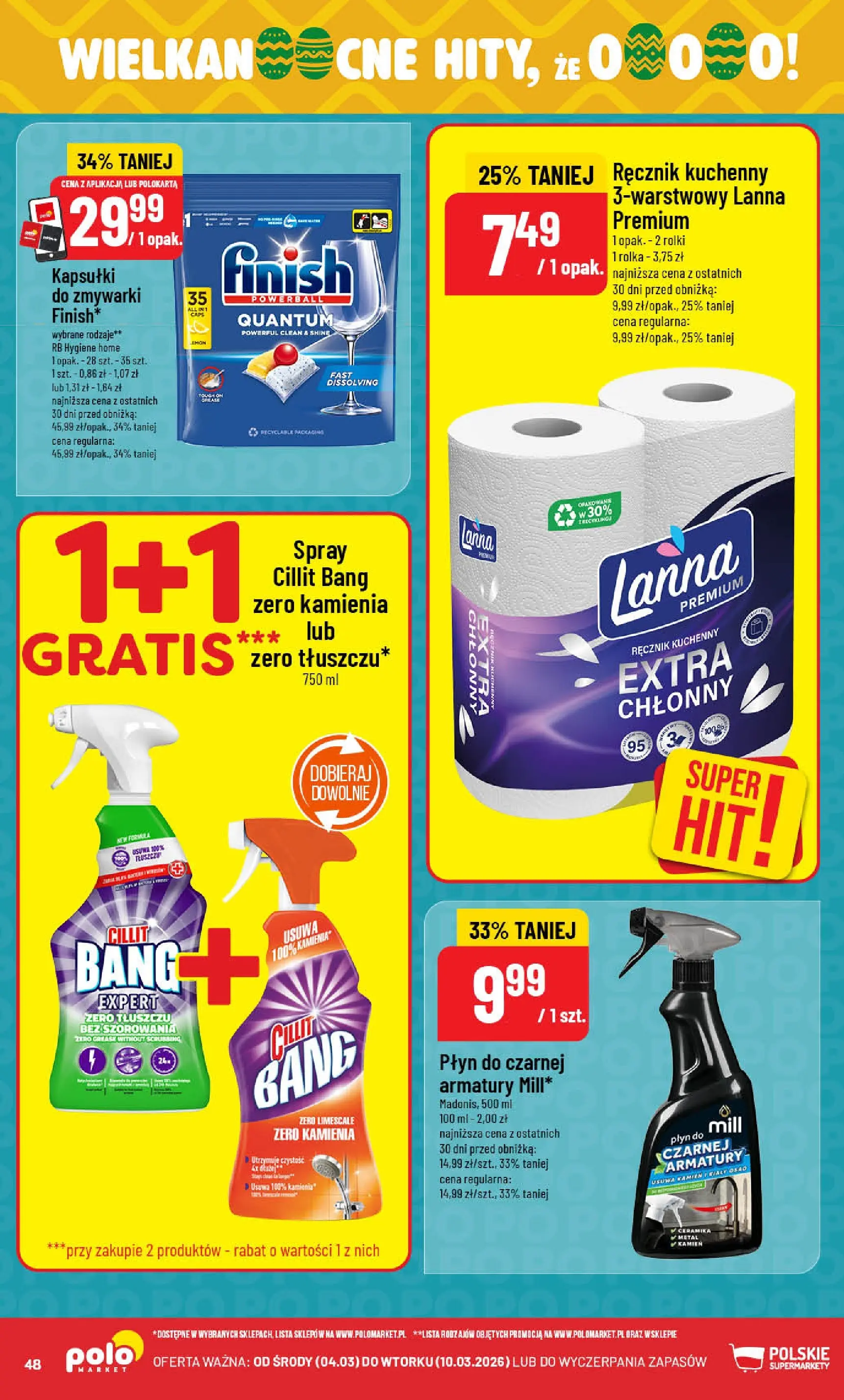 Nowa POLOmarket gazetka od jutra 04.03.2026 (PDF) | Strona: 48 | Produkty: Rolki, Finish