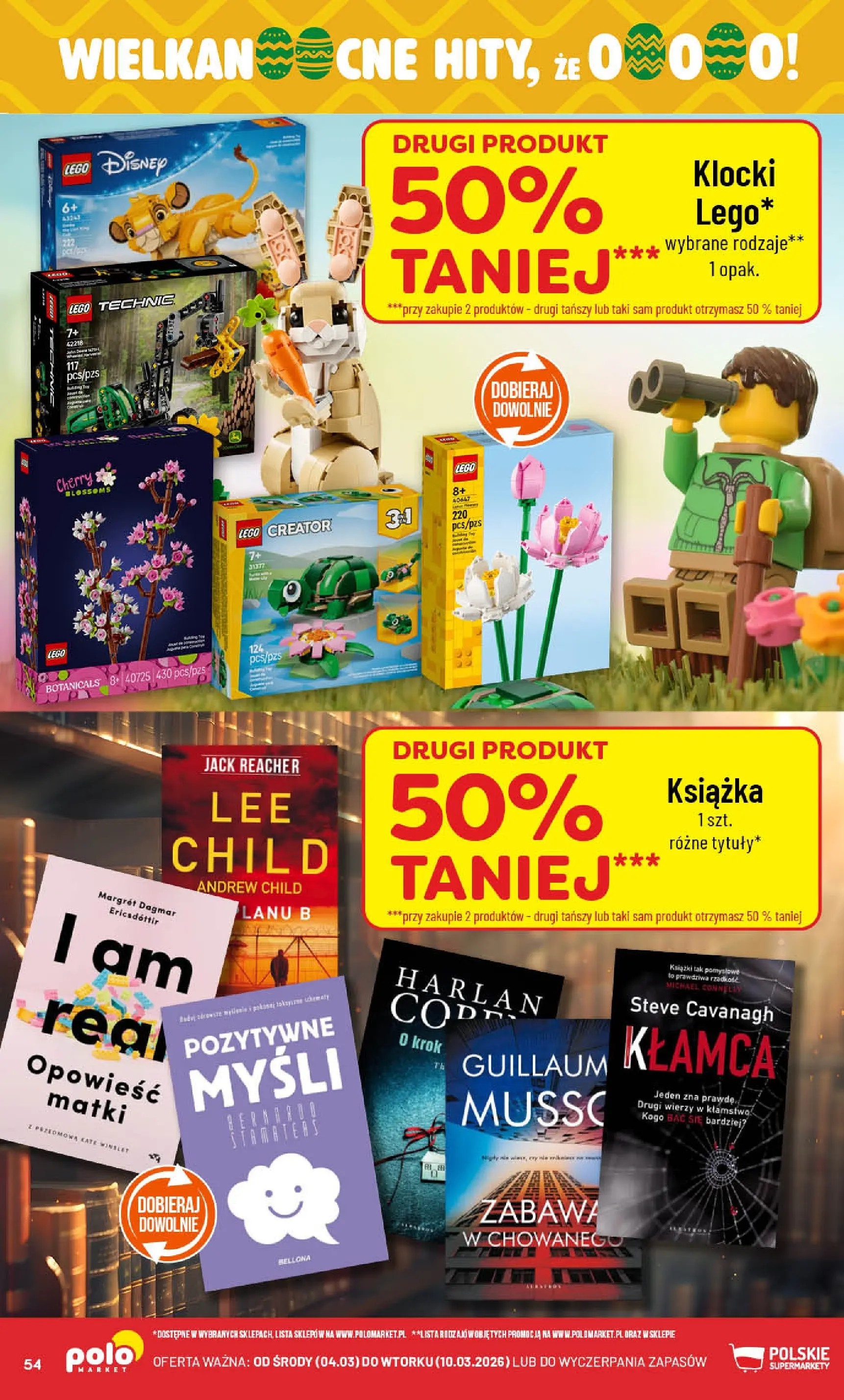 Nowa POLOmarket gazetka od jutra 04.03.2026 (PDF) | Strona: 54 | Produkty: Lego, Książki