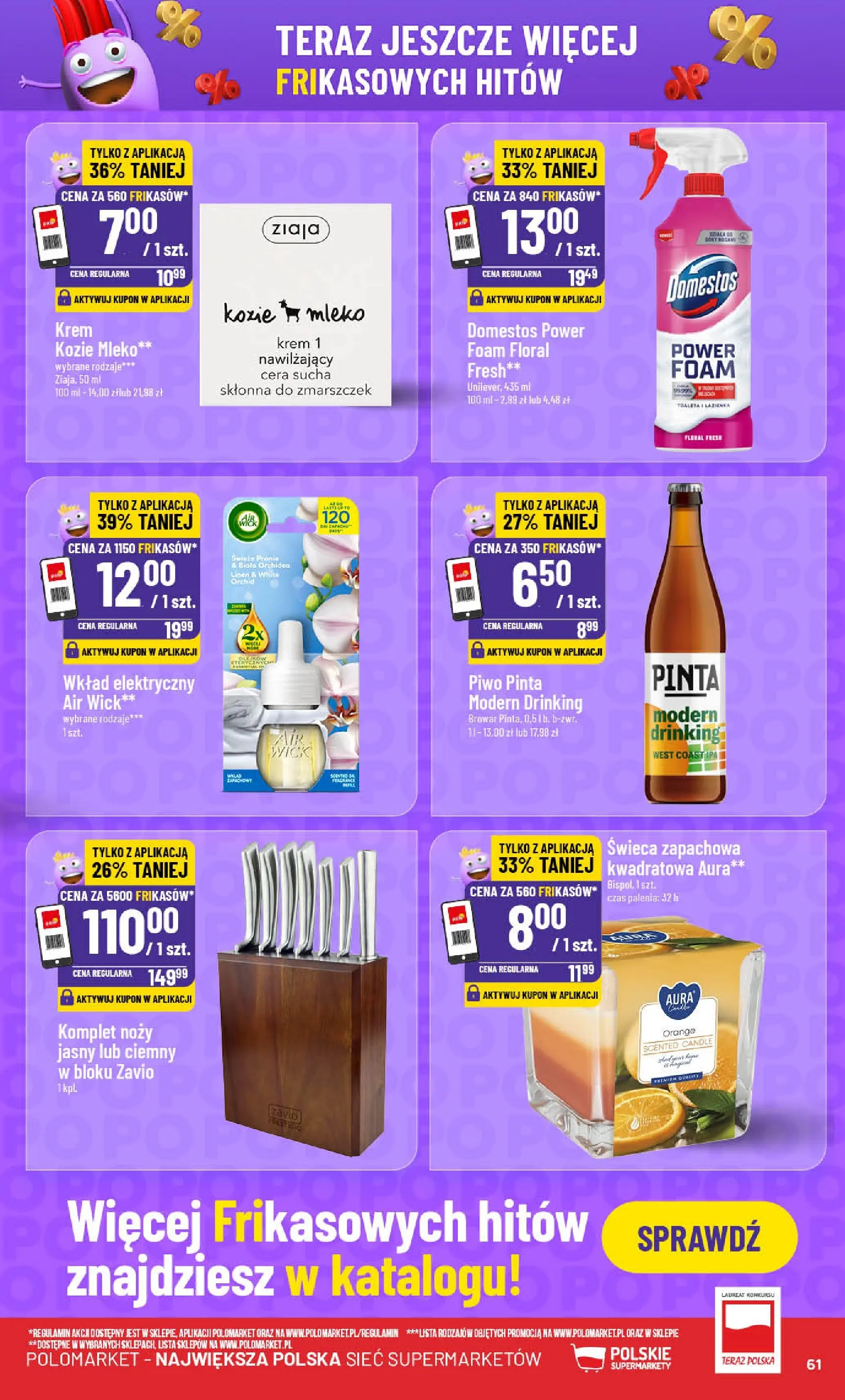 Nowa POLOmarket gazetka od jutra 04.03.2026 (PDF) | Strona: 61 | Produkty: Toaleta, Domestos, Mleko, Piwo