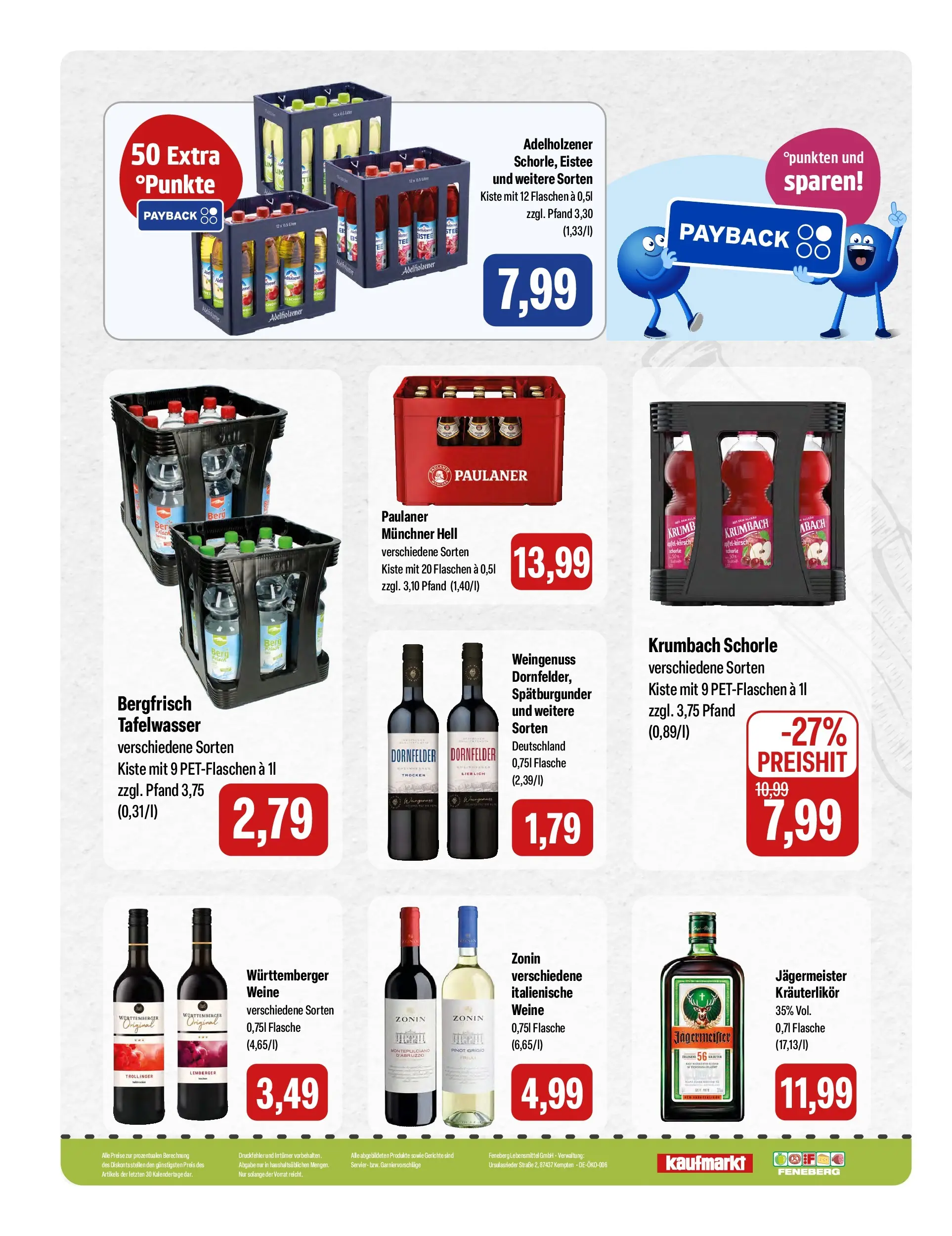 Feneberg Aktuelle Angebote (ab 12.03.2026) zum Blättern | Seite: 16 | Produkte: Adelholzener, Jägermeister, Paulaner