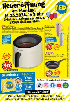 TEDi Neueröffnung Haldensleben ab 16.03.2026 gültig
