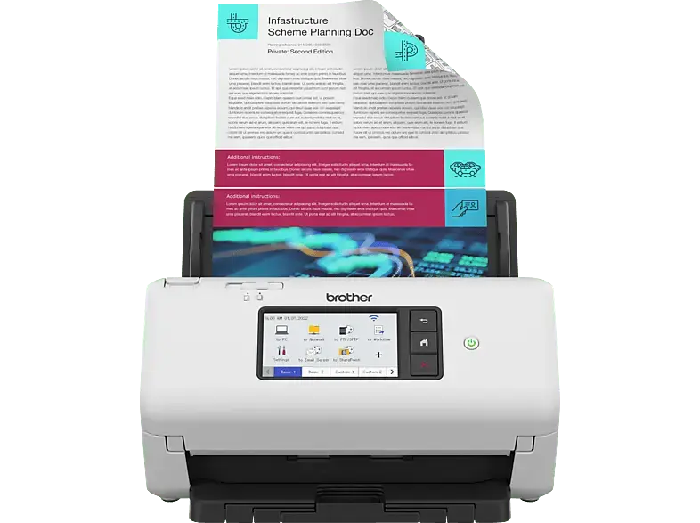 Brother ADS-4700W - Professioneller Duplex-Scanner for Business, A4, 40 S./Min Scannen, Dual CIS, WLAN/Ethernet, Wei&szlig; Scanner, WLAN, Wei&szlig;