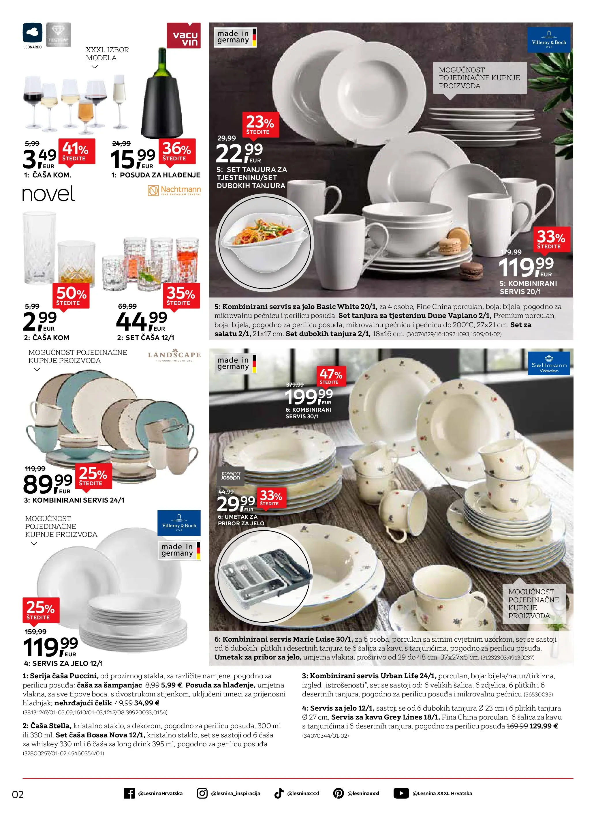 Lesnina - Lesnina XXXL: Elegancija serviranja oprema za doma katalog do 26.03.2026 novi od 23.02.2026 na listanje > letak digitalni | Stranica: 2 | Proizvodi: Set tanjura, Šalica, Pribor za jelo