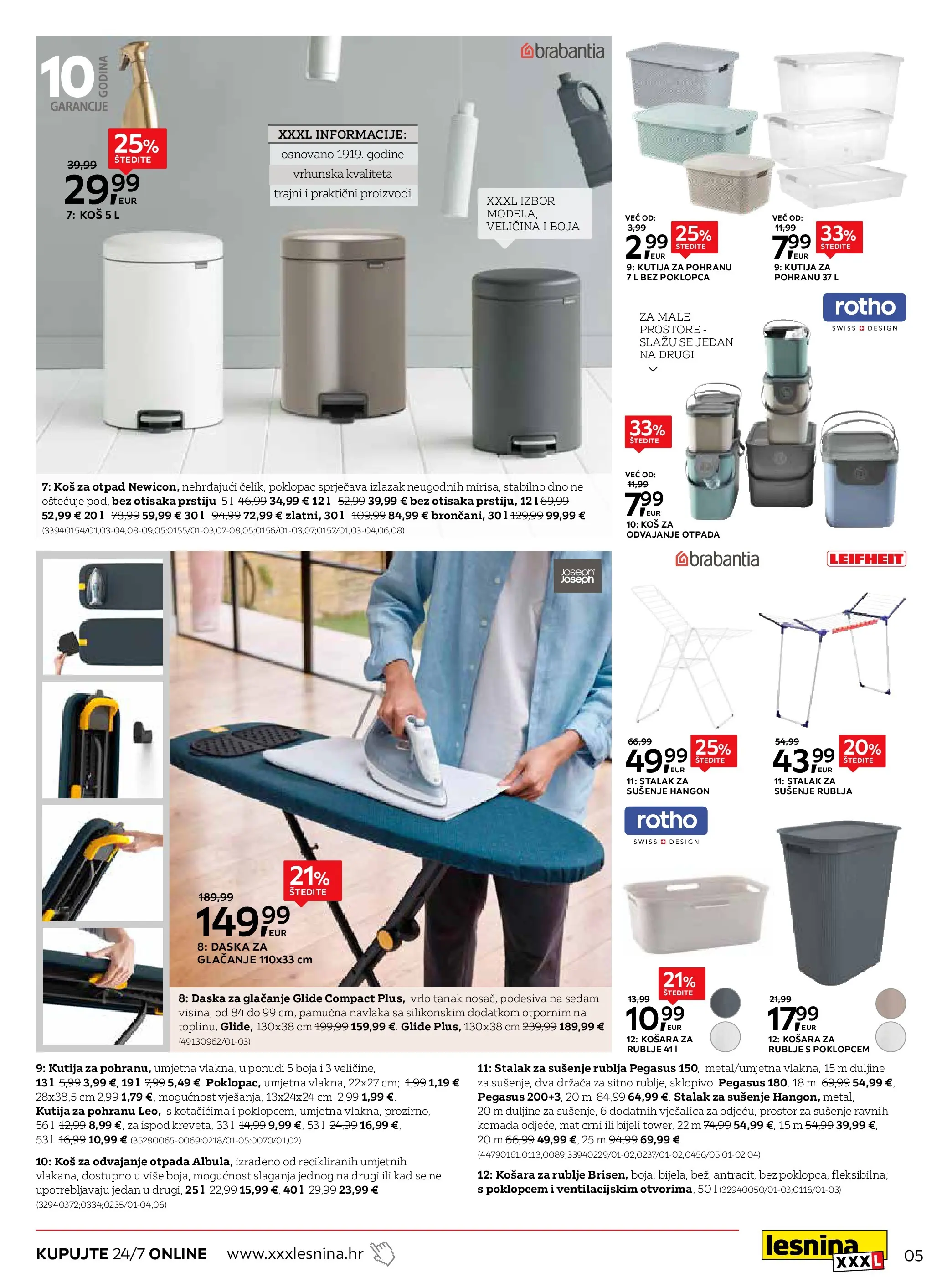 Lesnina - Lesnina XXXL: Elegancija serviranja oprema za doma katalog do 26.03.2026 novi od 23.02.2026 na listanje > letak digitalni | Stranica: 5 | Proizvodi: Košara, Vješalica, Košara za rublje, Daska za glačanje