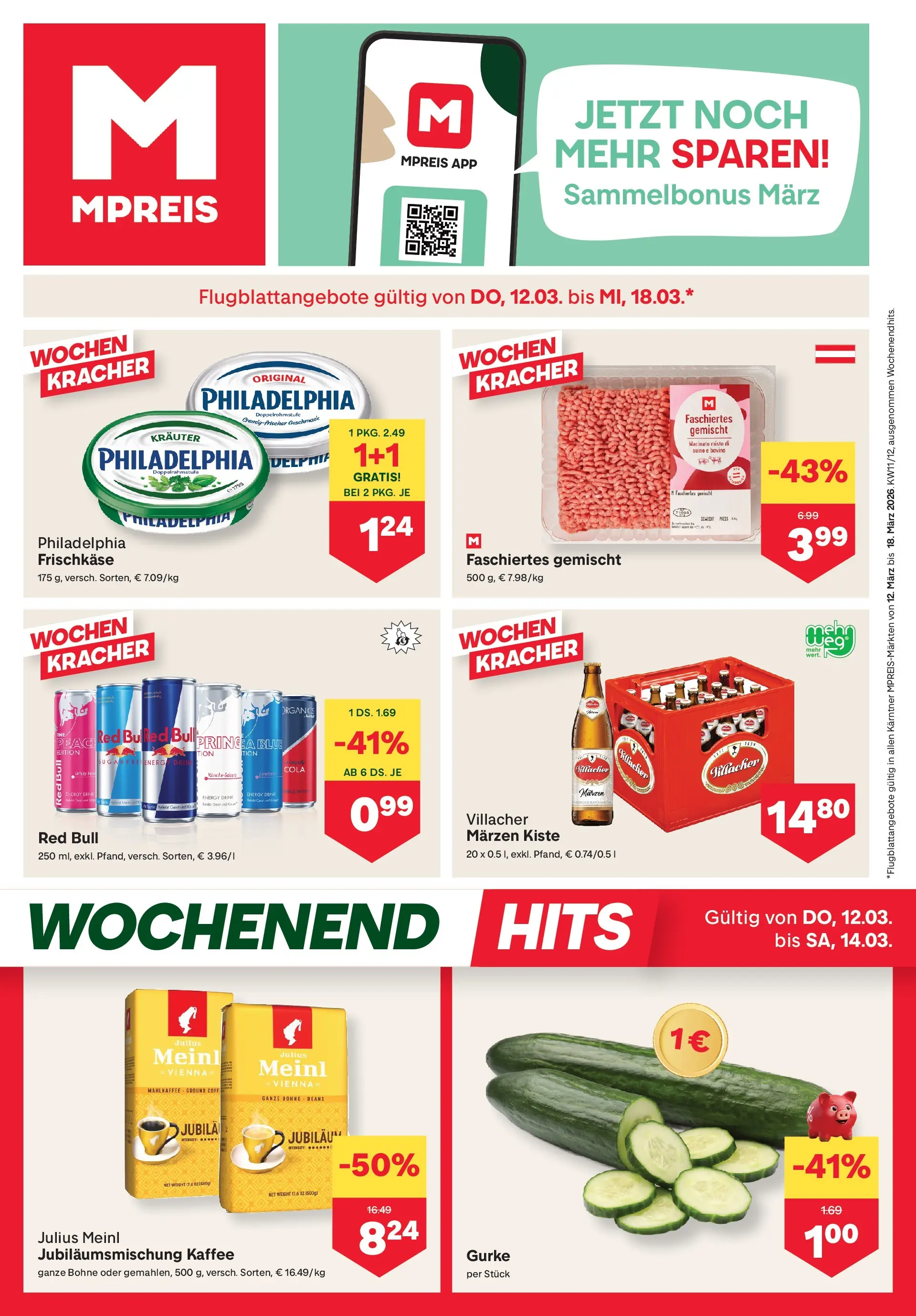 MPREIS Velden von 12.03.2026 - Aktuelle Angebote | Seite: 1 | Produkte: Kaffee