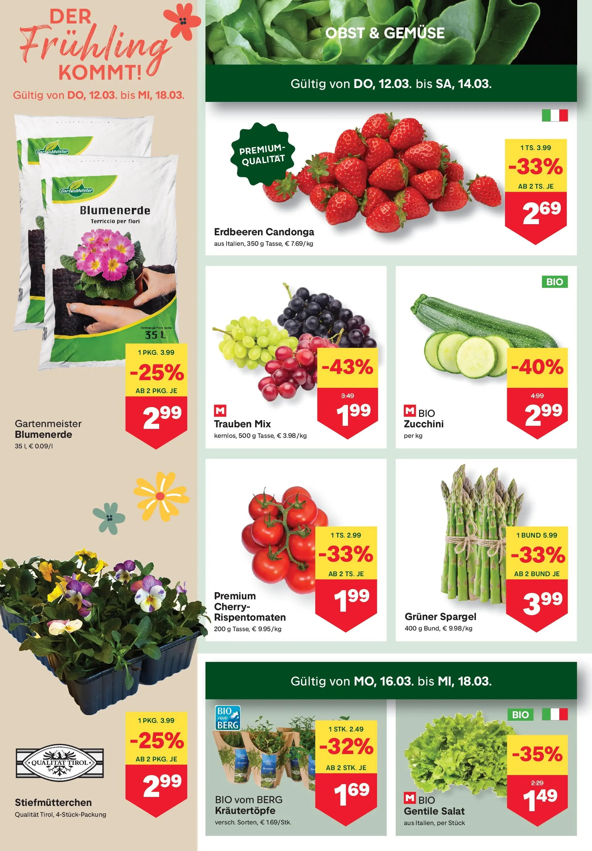 MPREIS Pfunds von 12.03.2026 - Aktuelle Angebote | Seite: 2 | Produkte: Erdbeeren, Salat, Gemüse, Obst