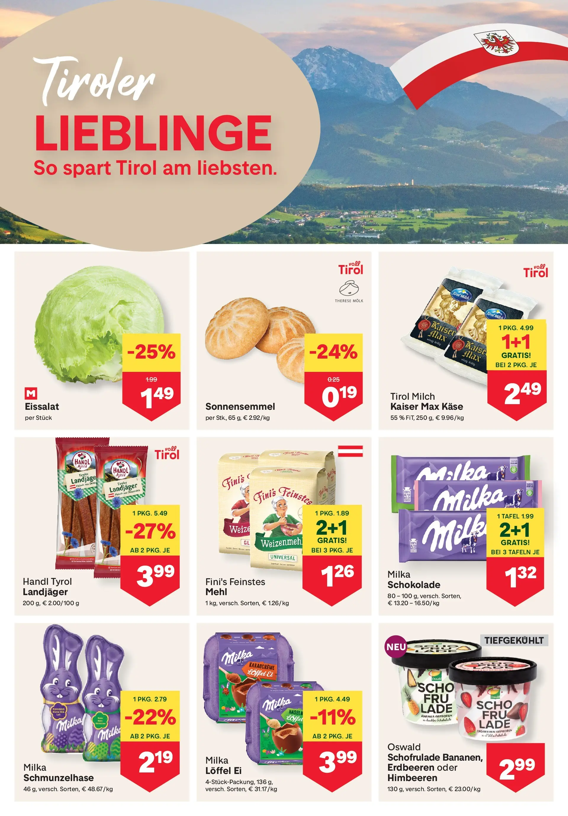 MPREIS Pfunds von 12.03.2026 - Aktuelle Angebote | Seite: 6 | Produkte: Erdbeeren, Milch, Käse, Schokolade