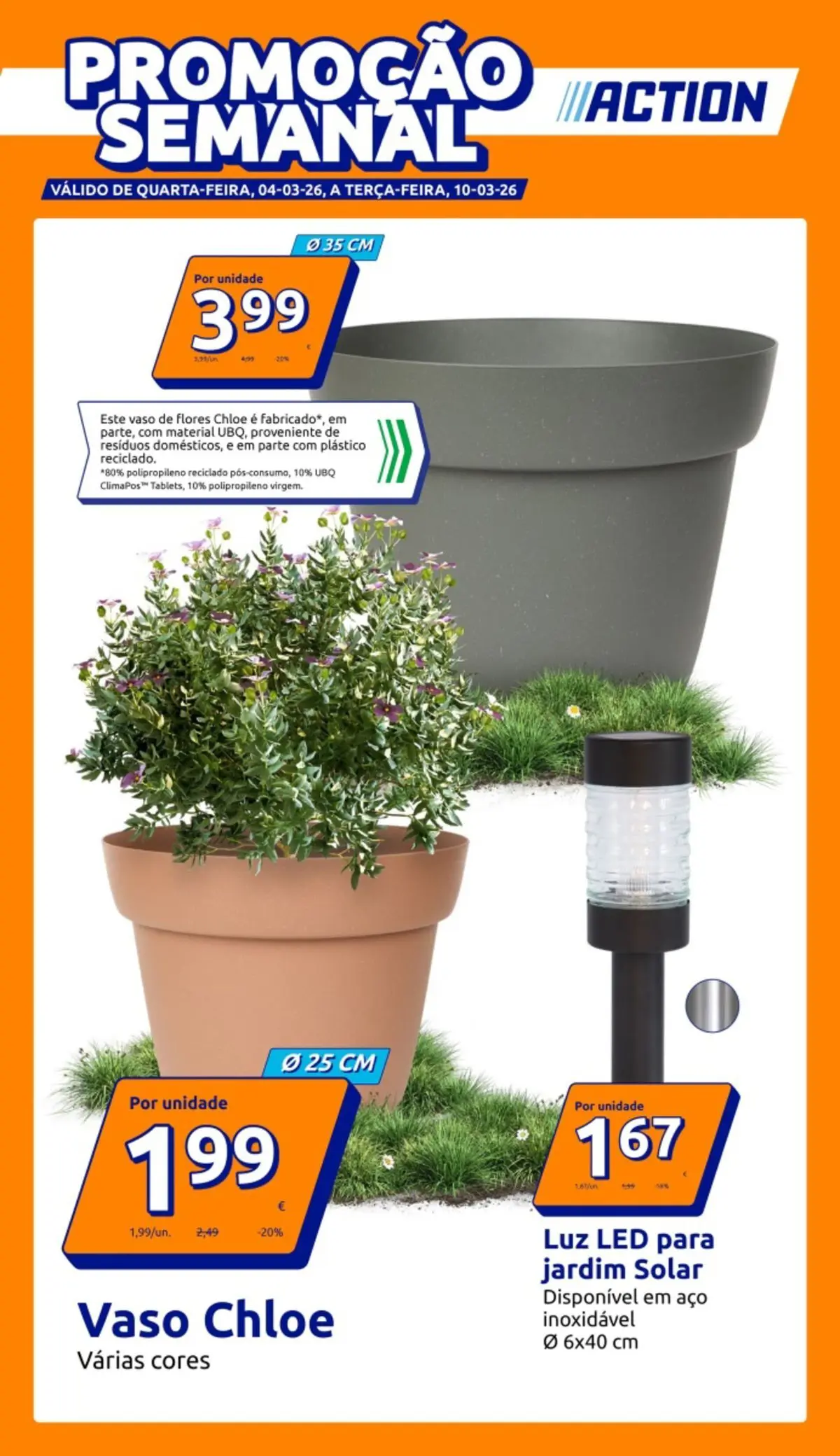 Action - Preços extremamente baixos » de 01/03/2026 - 31/03/2026 | Página: 1 | Produtos: Flores, Vaso de flores, Vaso