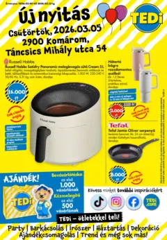 TEDi akciós újság Komárom - amely érvényes a következő dátumtól: 05.03.2026