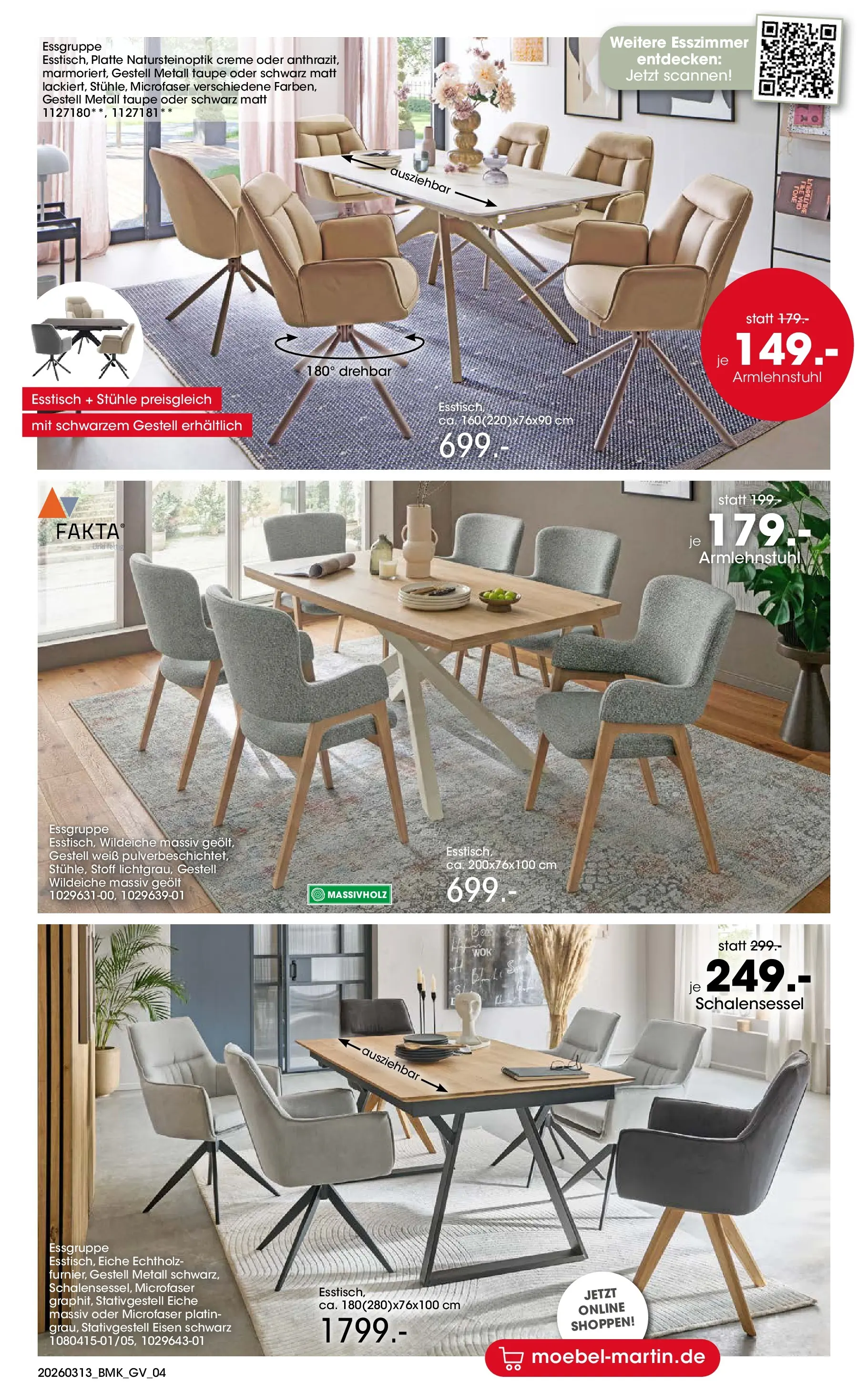 Möbel Martin März Highlights (ab 13.03.2026) zum Blättern | Seite: 4 | Produkte: Esstisch, Essgruppe, Creme