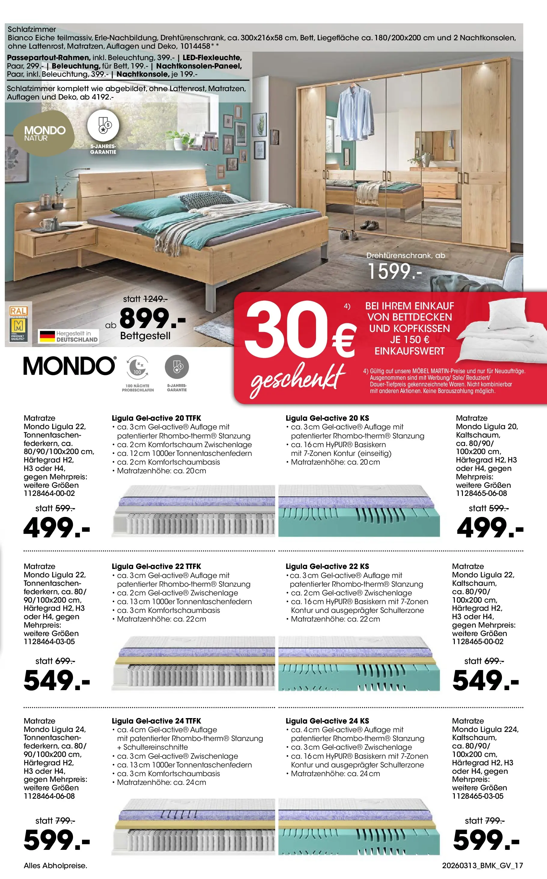 Möbel Martin März Highlights (ab 13.03.2026) zum Blättern | Seite: 17 | Produkte: Matratze, Kopfkissen