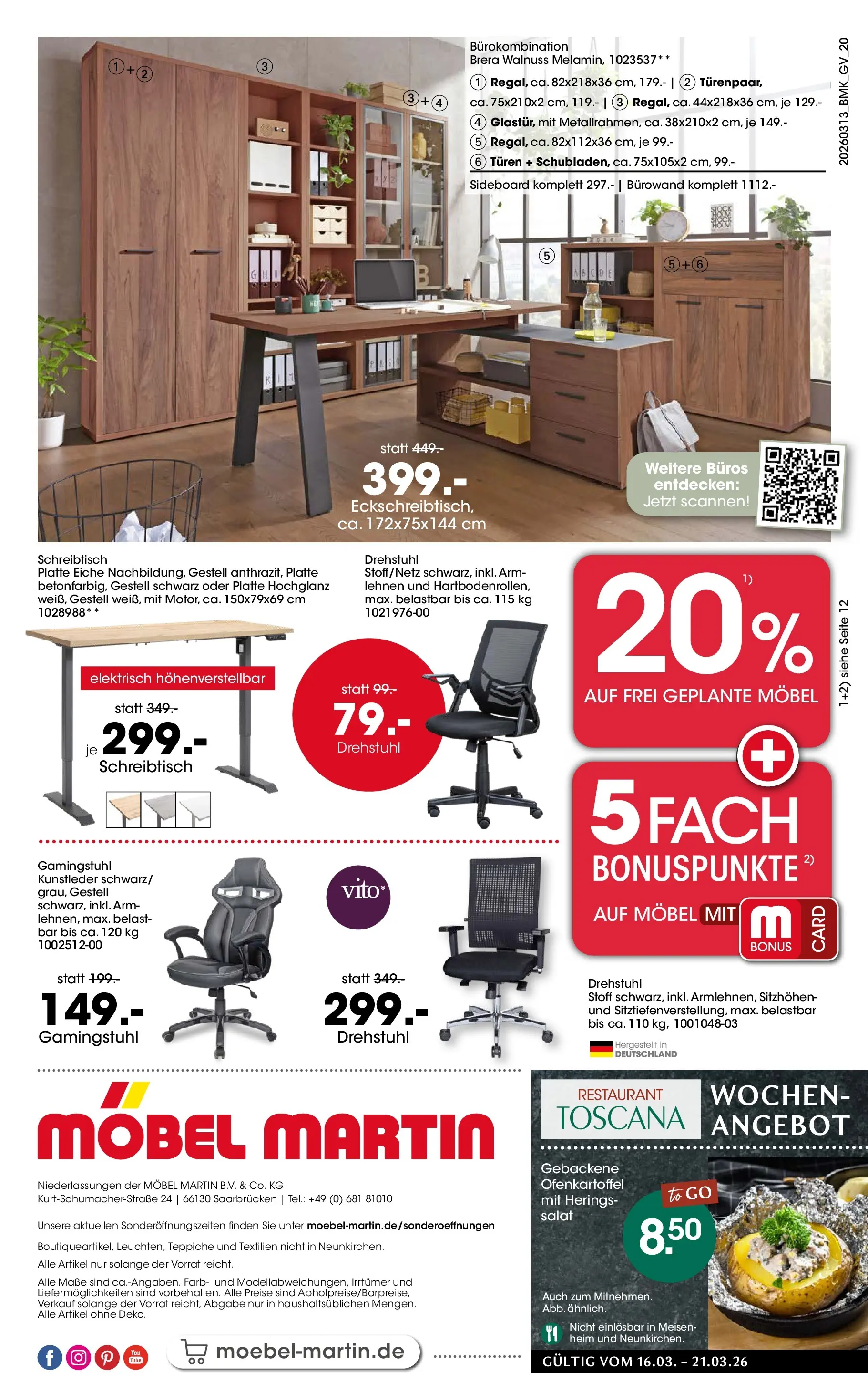 Möbel Martin März Highlights (ab 13.03.2026) zum Blättern | Seite: 20 | Produkte: Sideboard, Gamingstuhl, Salat