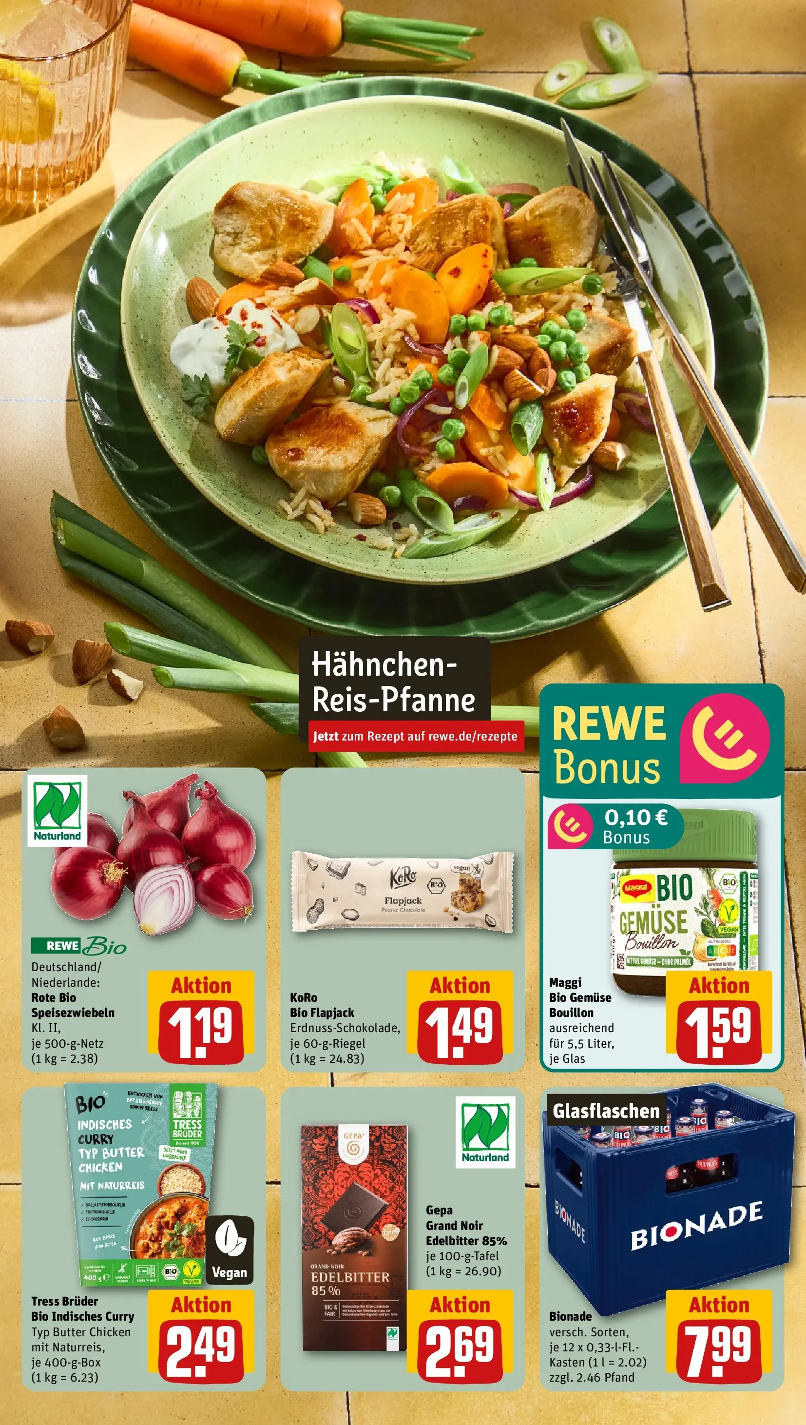 REWE Prospekt ab 09.03.2026 zum Blättern » Angebote | Seite: 5 | Produkte: Hahnchen, Maggi, Bionade, Gemüse