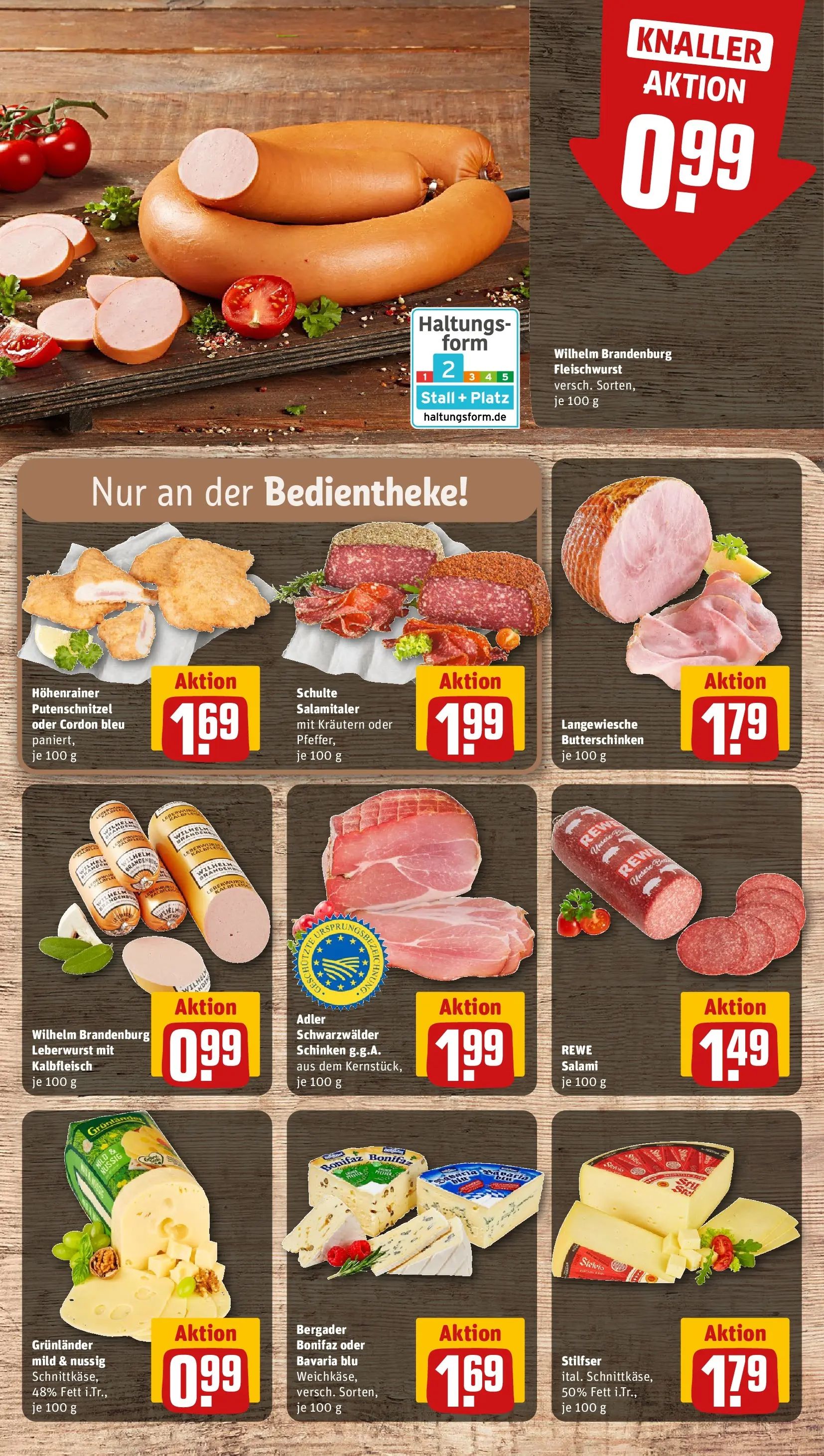 REWE Prospekt ab 09.03.2026 zum Blättern » Angebote | Seite: 9 | Produkte: Grunlander, Putenschnitzel, Salami, Schinken