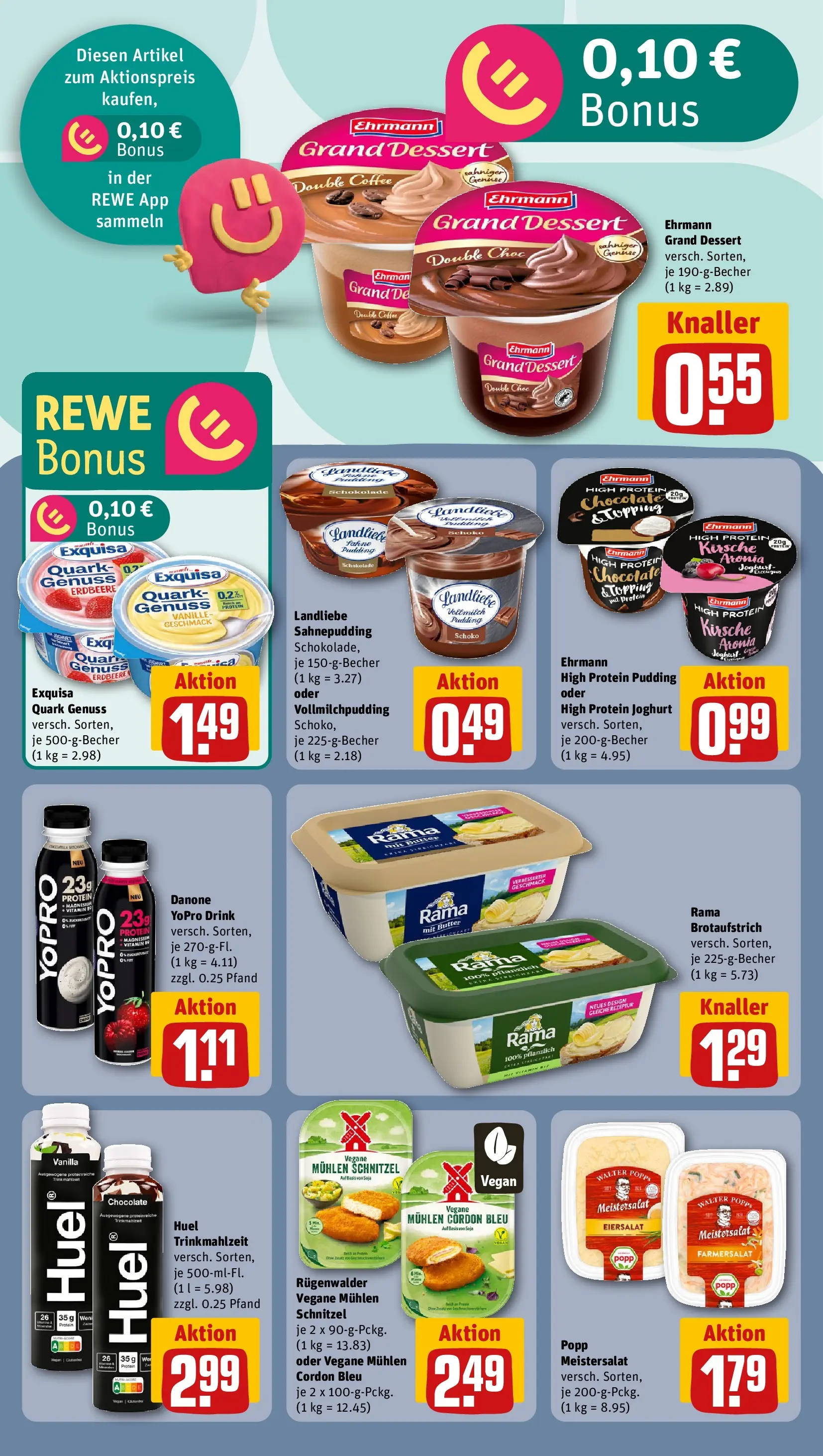 REWE Prospekt ab 09.03.2026 zum Blättern » Angebote | Seite: 13 | Produkte: Butter, Schokolade, Ehrmann grand dessert, Schnitzel