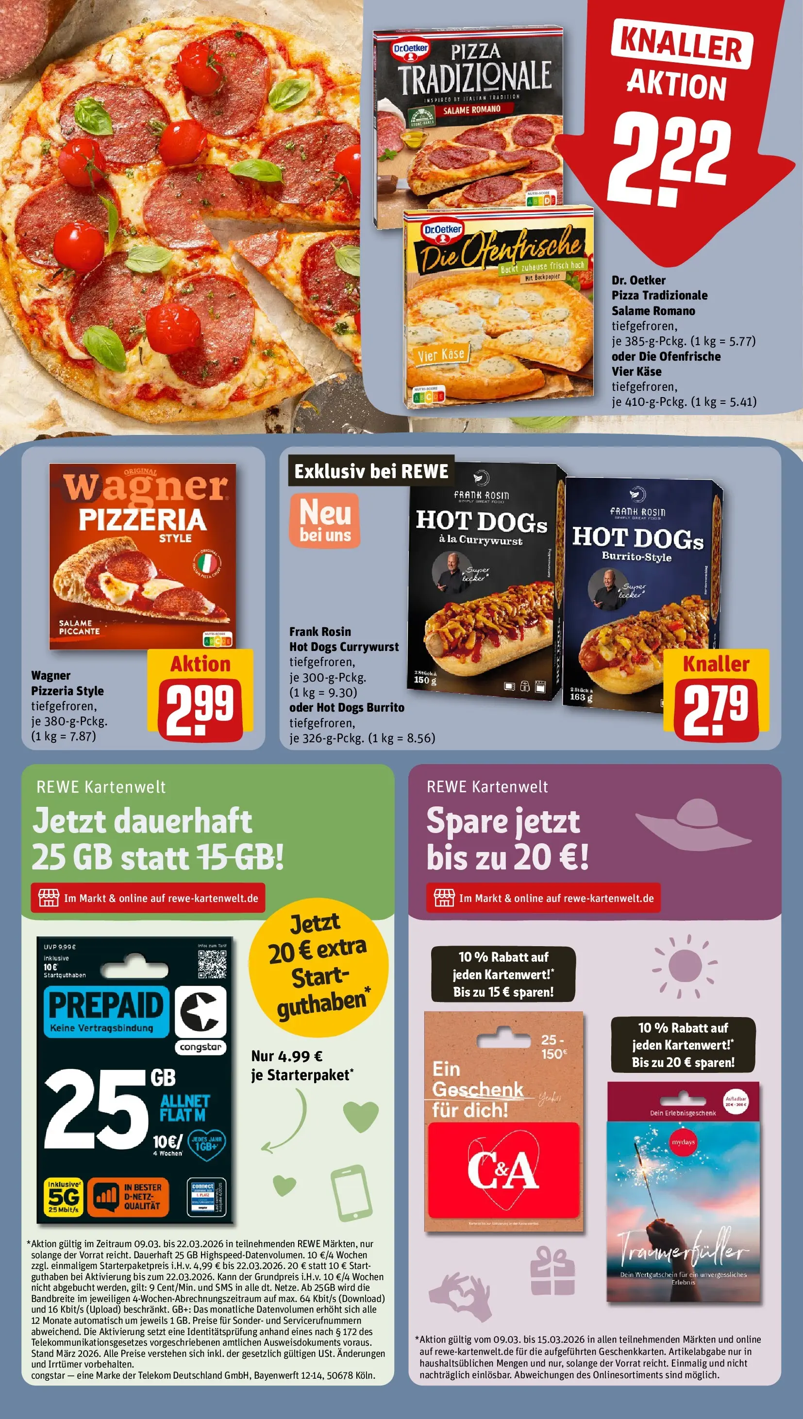 REWE Prospekt ab 09.03.2026 zum Blättern » Angebote | Seite: 14 | Produkte: Käse, Ofenfrische, Pizza