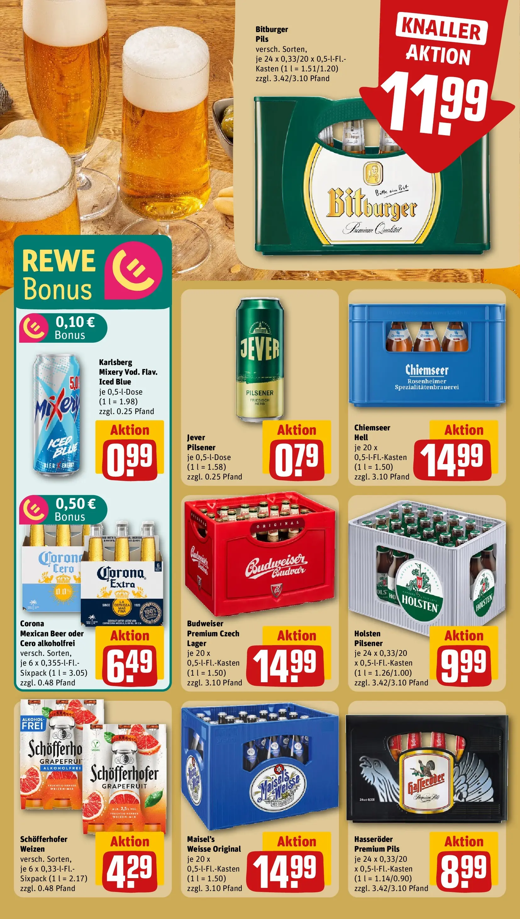 REWE Prospekt ab 09.03.2026 zum Blättern » Angebote | Seite: 19 | Produkte: Bitburger, Bier, Pils, Hasseröder