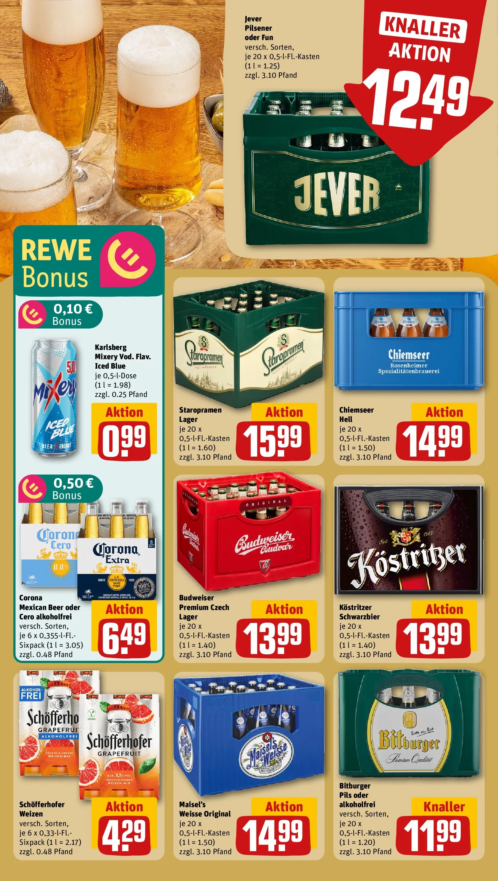 REWE Prospekt ab 09.03.2026 zum Blättern » Angebote | Seite: 17 | Produkte: Bitburger, Pils, Jever, Budweiser