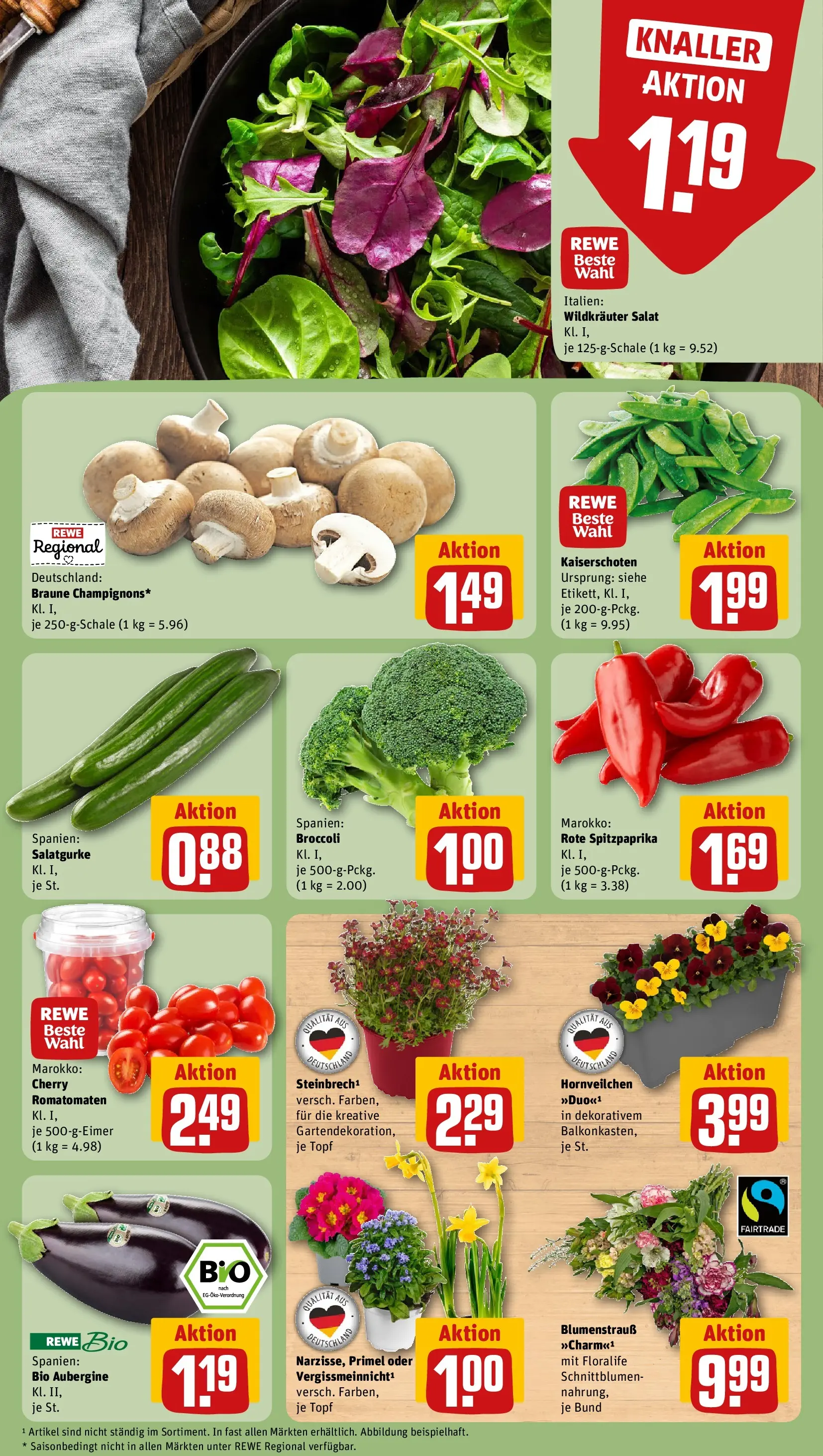 REWE Prospekt ab 09.03.2026 zum Blättern » Angebote | Seite: 7 | Produkte: Aubergine, Salat