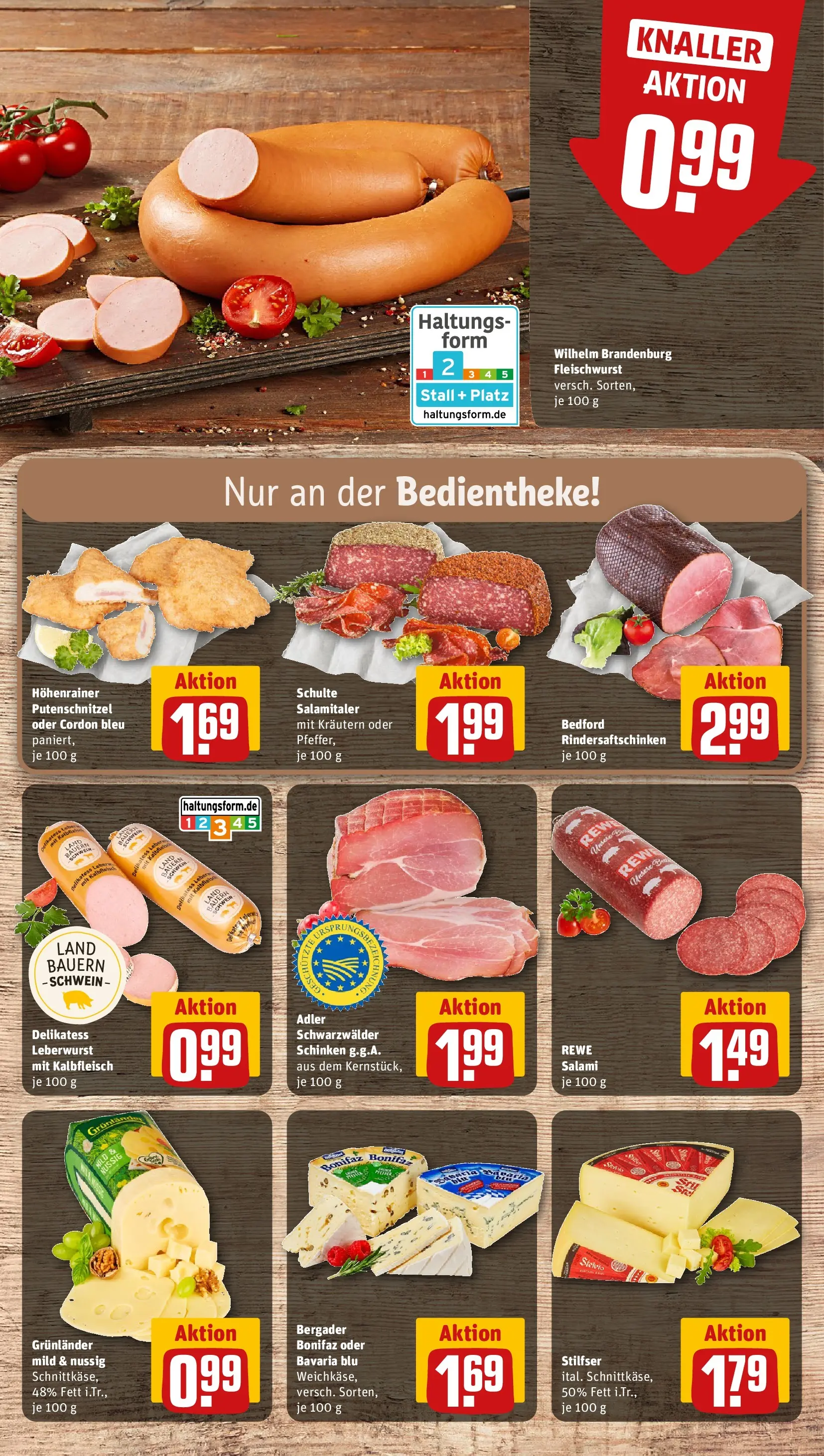 REWE Prospekt ab 09.03.2026 zum Blättern » Angebote | Seite: 9 | Produkte: Grunlander, Putenschnitzel, Salami, Schinken