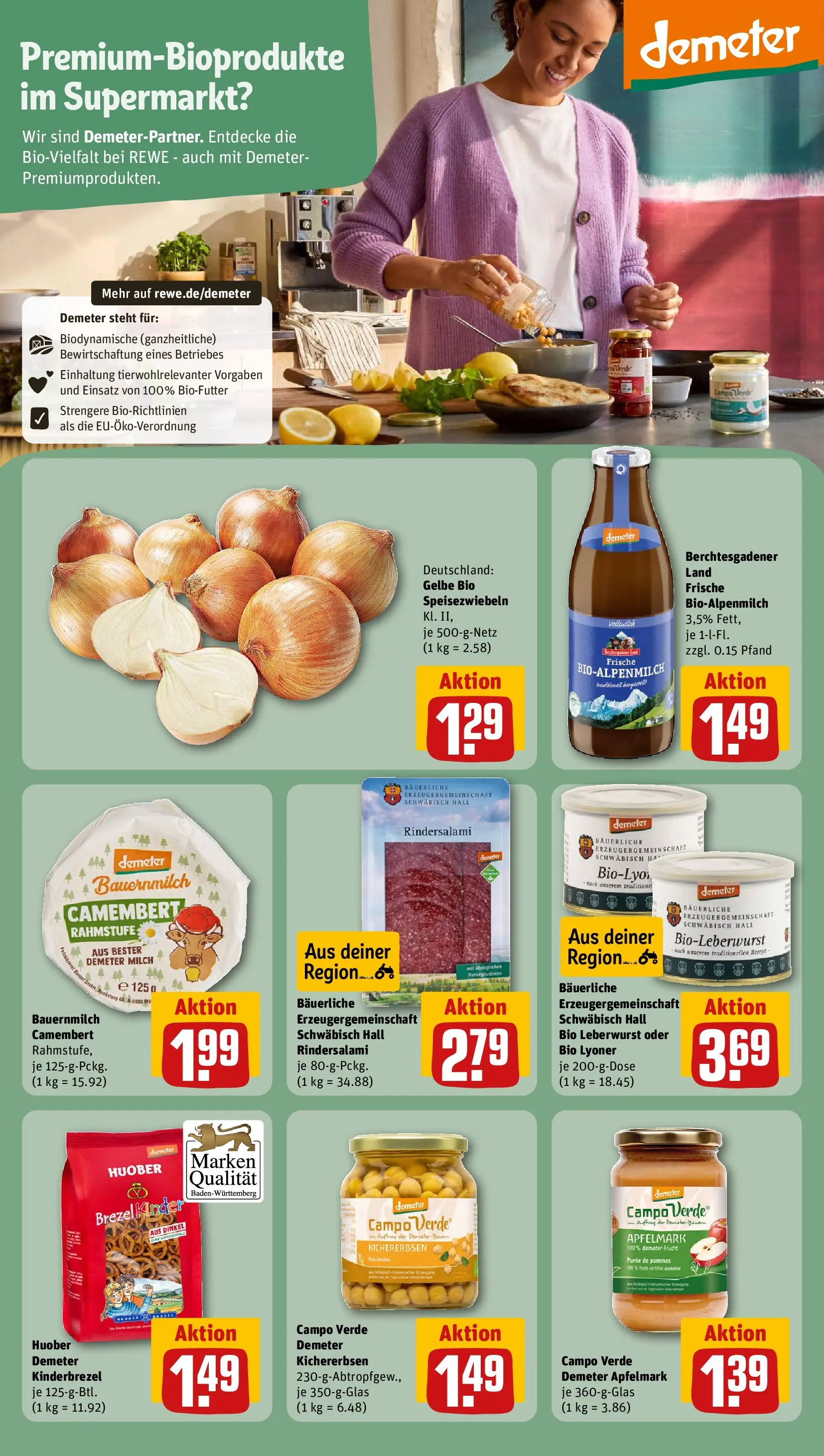 REWE Prospekt ab 09.03.2026 zum Blättern » Angebote | Seite: 23 | Produkte: Milch, Pommes, Apple, Salami
