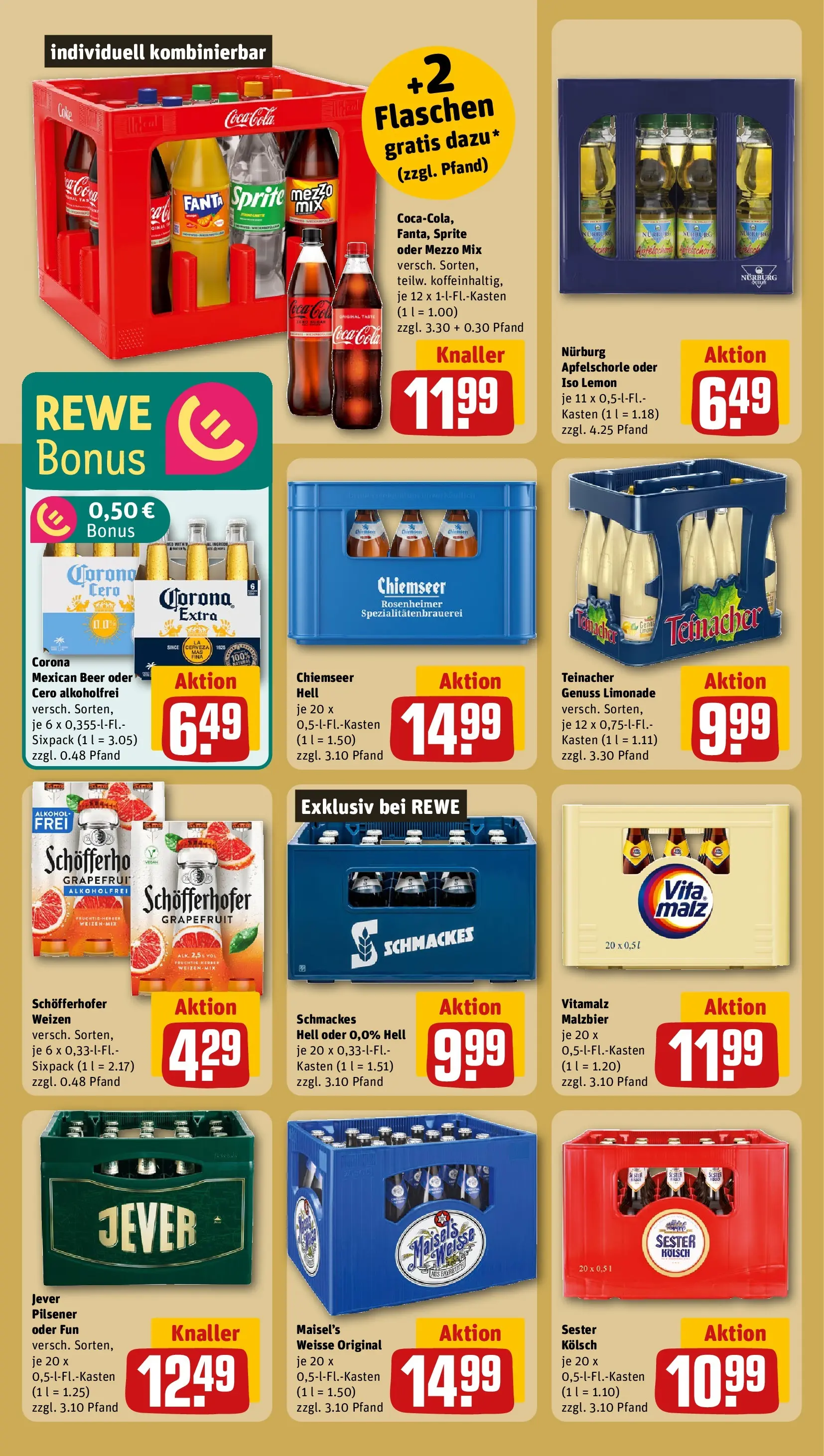 REWE Prospekt ab 09.03.2026 zum Blättern » Angebote | Seite: 15 | Produkte: Coca cola, Sprite, Cola, Jever