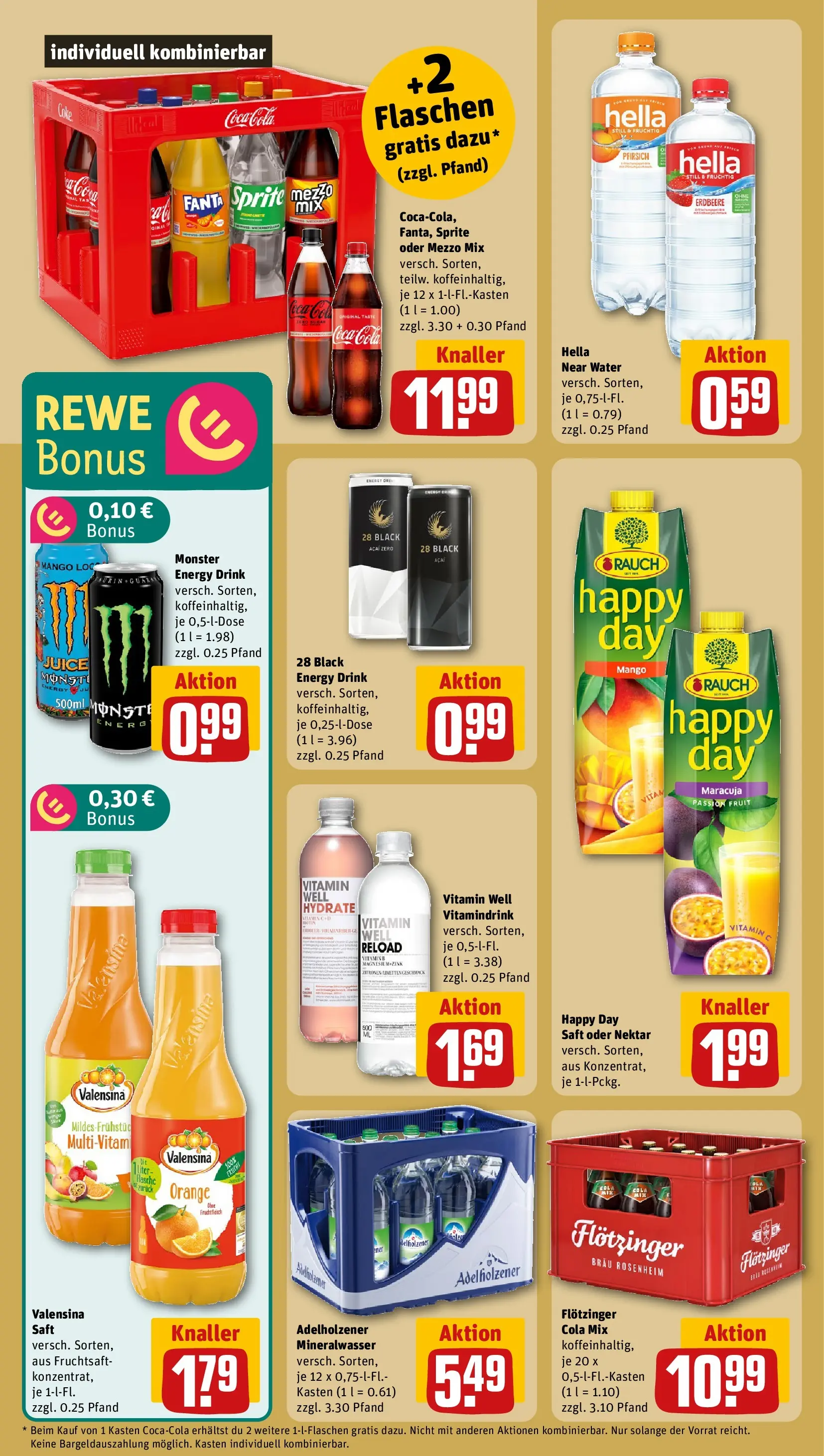 REWE Prospekt ab 09.03.2026 zum Blättern » Angebote | Seite: 20 | Produkte: Mezzo mix, Sprite, Cola, Hella