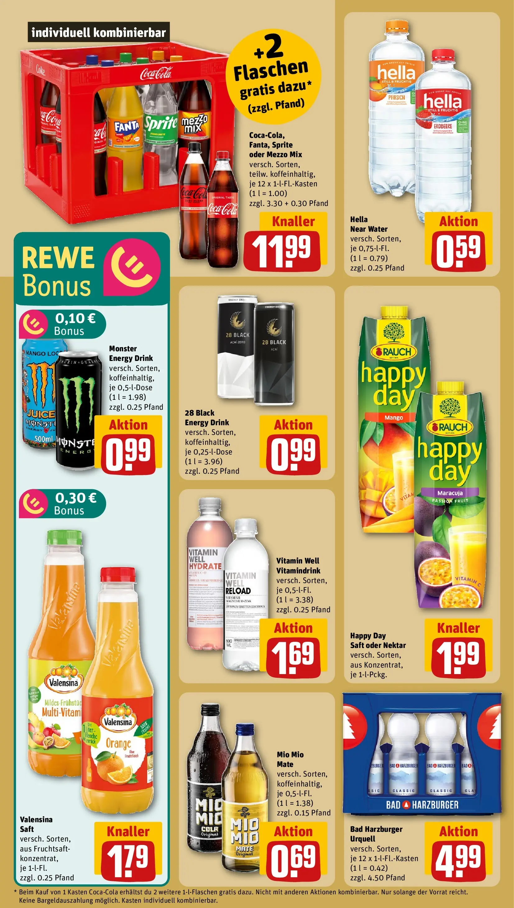 REWE Prospekt ab 09.03.2026 zum Blättern » Angebote | Seite: 18 | Produkte: Mezzo mix, Valensina, Monster, Saft